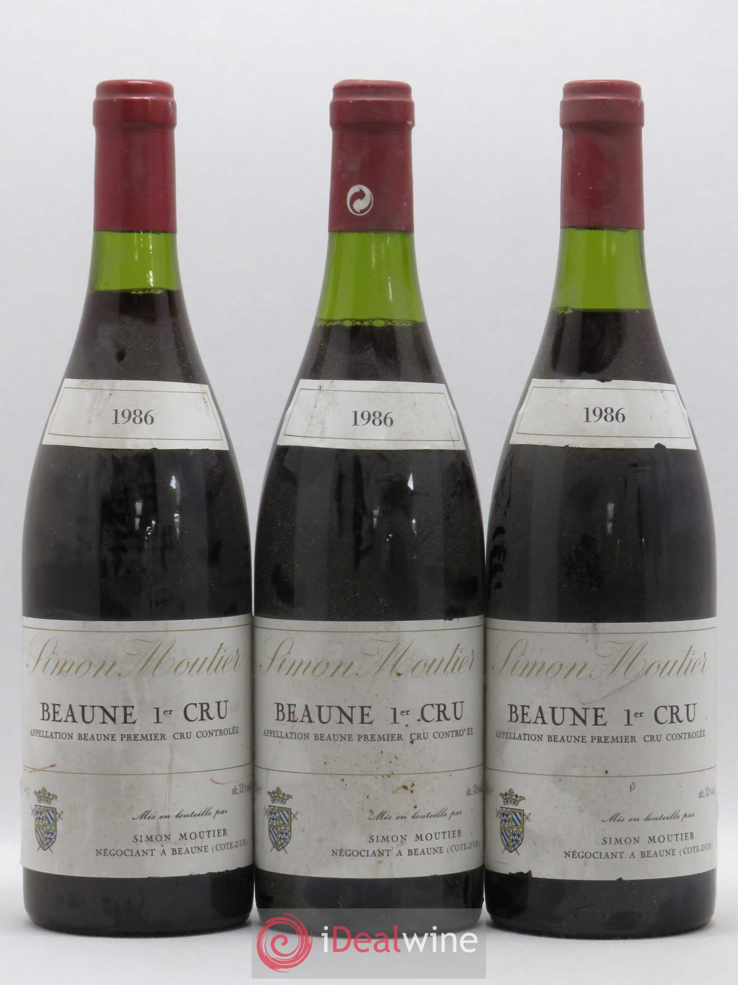 Beaune 1er Cru Simon Moutier 1986 - Lot de 3 bouteilles - 0