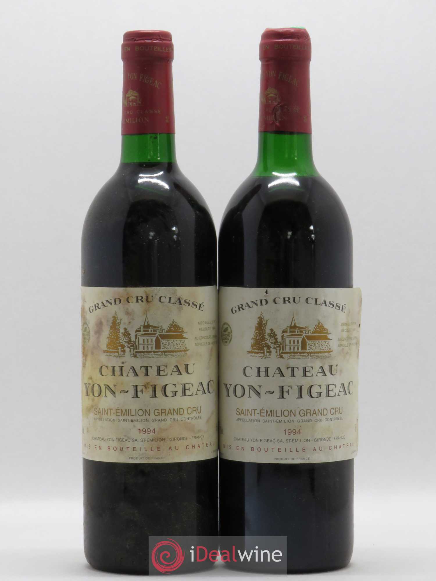 Château Yon Figeac Grand Cru Classé 1994 - Lot de 2 bouteilles - 0