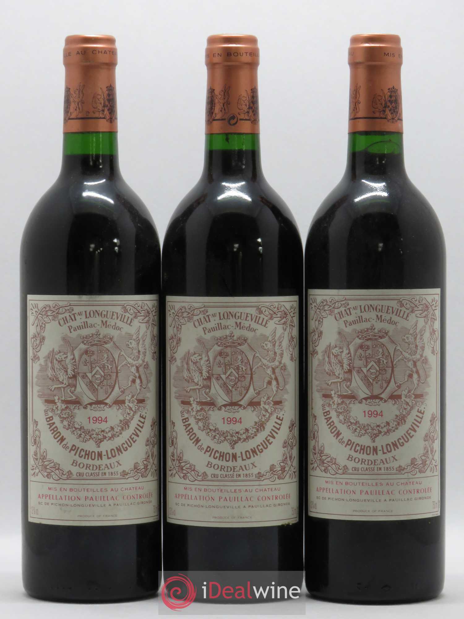 Pichon Longueville Baron 2ème Grand Cru Classé 1994 - Lot de 3 bouteilles - 0