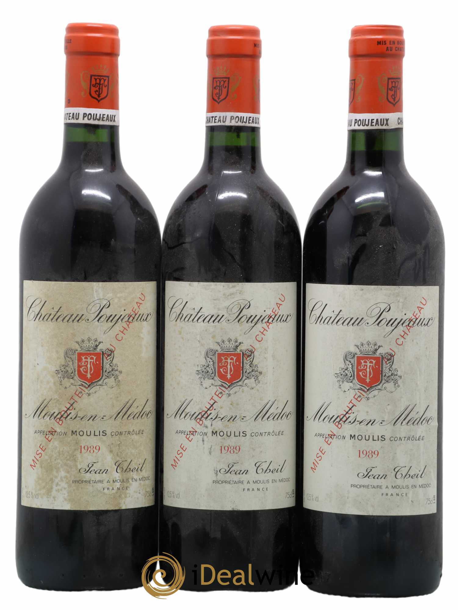 Château Poujeaux 1989 - Lot de 3 bouteilles - 0