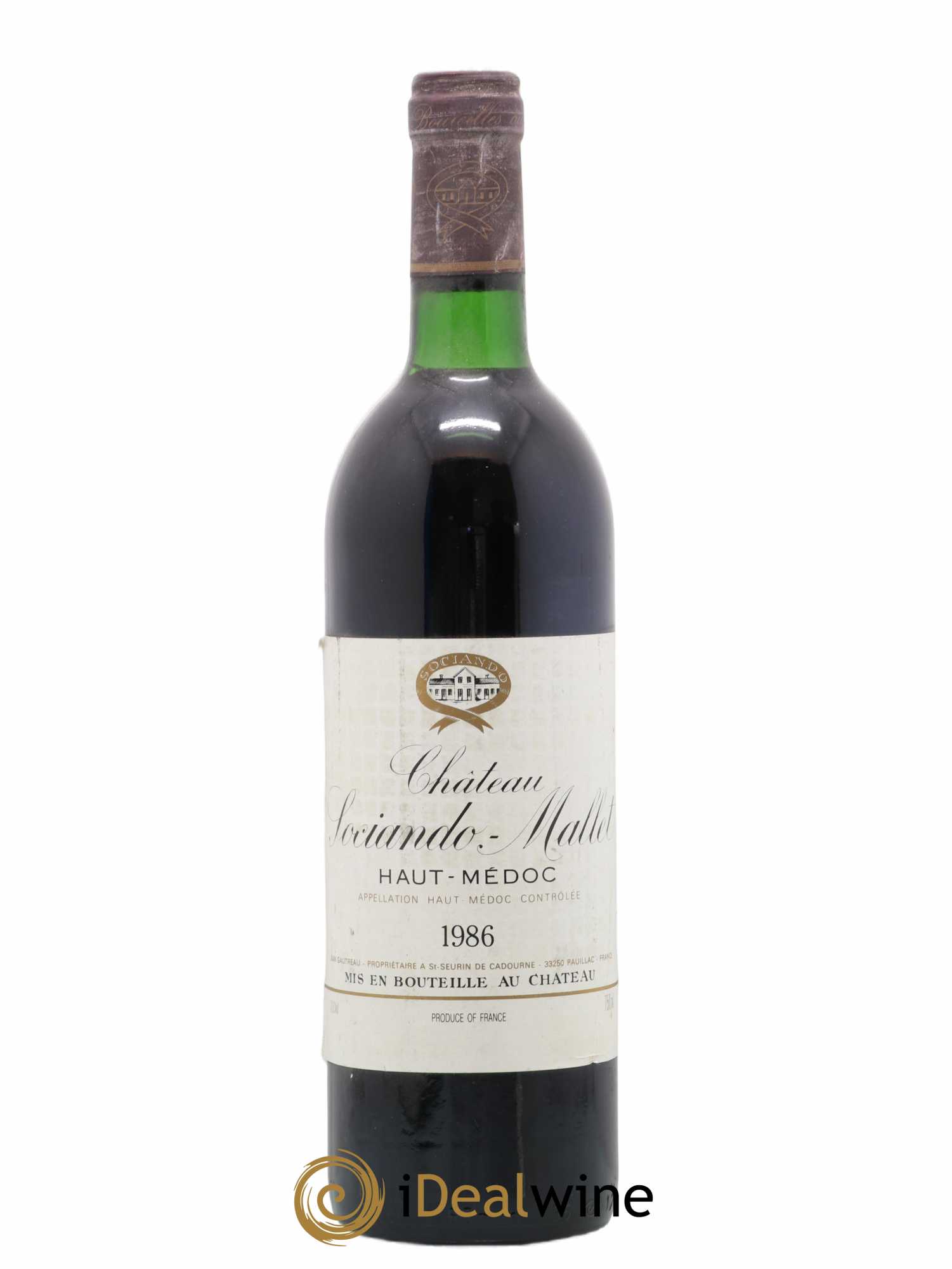 Château Sociando Mallet 1986 - Lot de 1 bouteille - 0