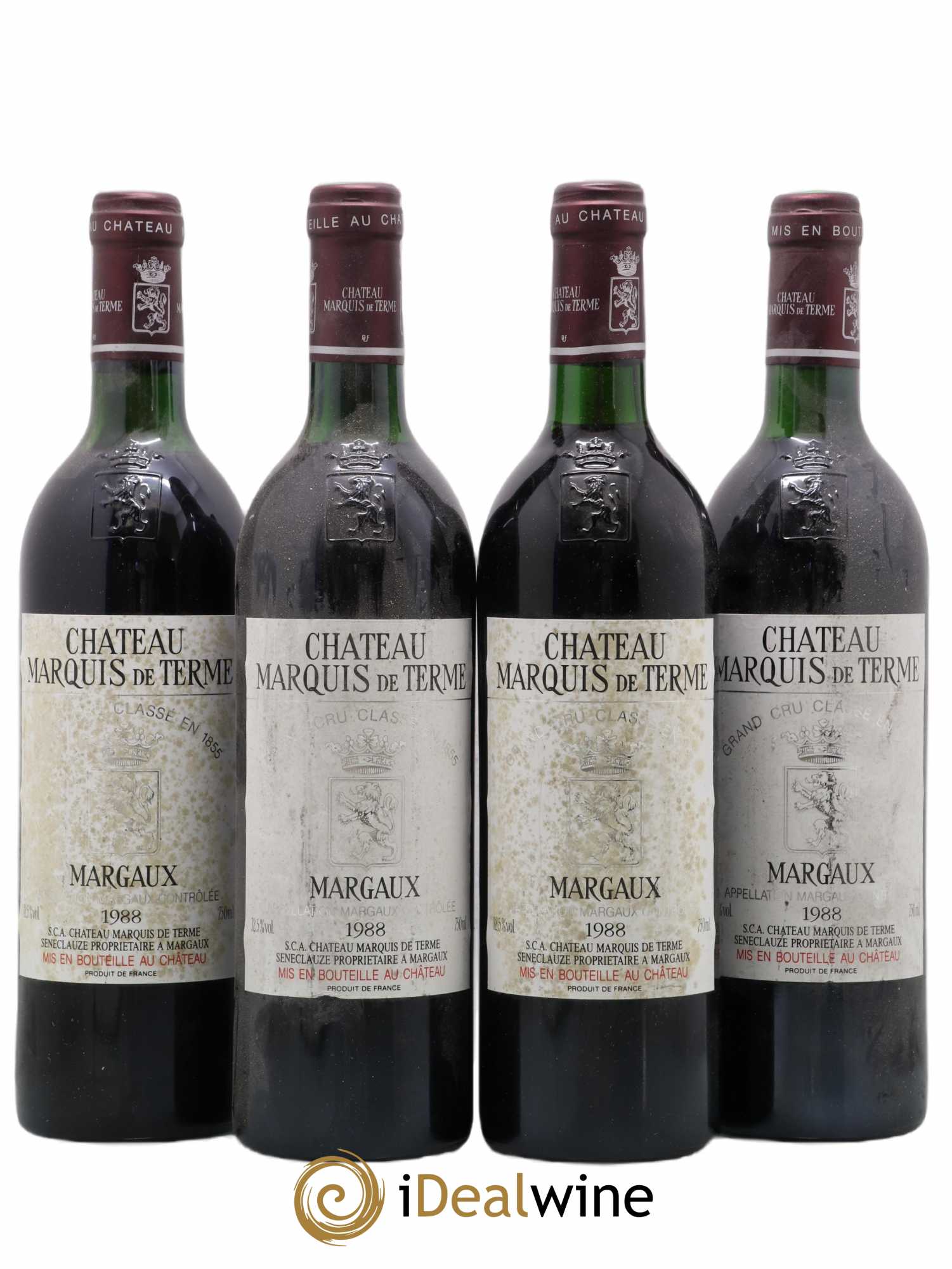 Château Marquis de Terme 4ème Grand Cru Classé 1988 - Lot de 4 bouteilles - 0