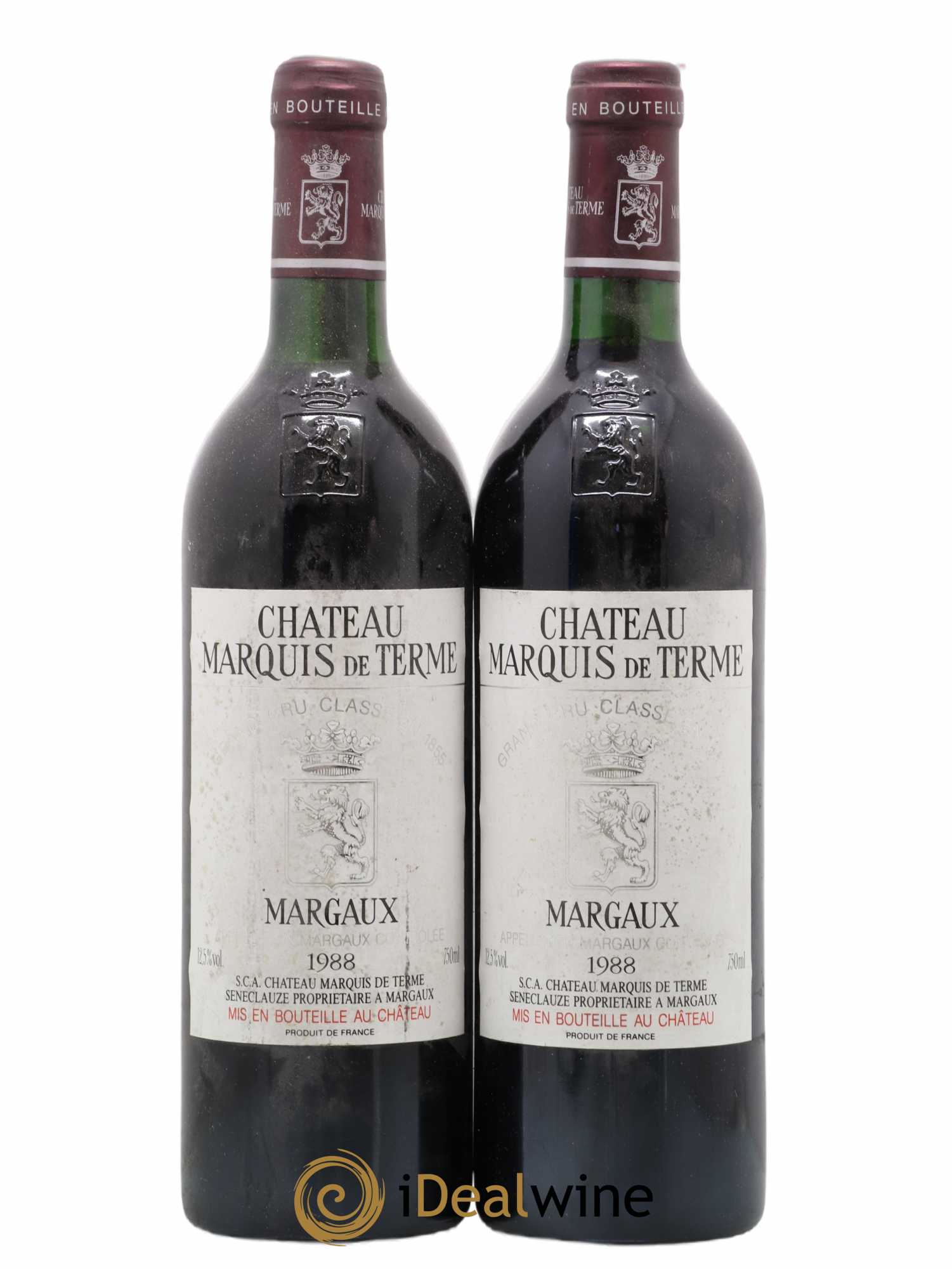 Château Marquis de Terme 4ème Grand Cru Classé 1988 - Lot de 2 bouteilles - 0