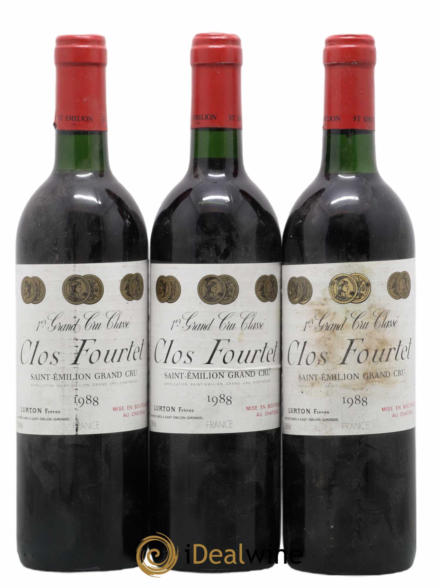 Clos Fourtet 1er Grand Cru Classé B 1988 - Lot de 3 bouteilles - 0