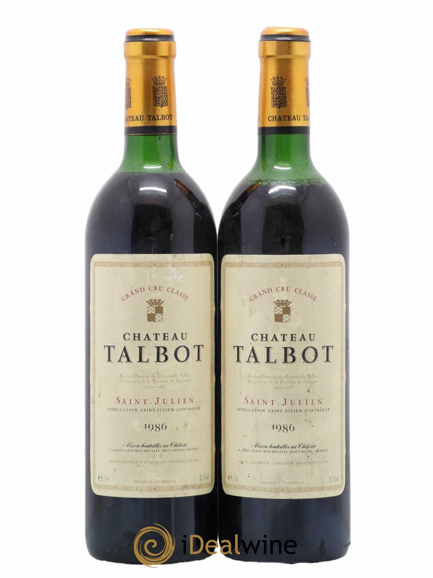 Château Talbot 4ème Grand Cru Classé 1986 - Lot de 2 bouteilles - 0