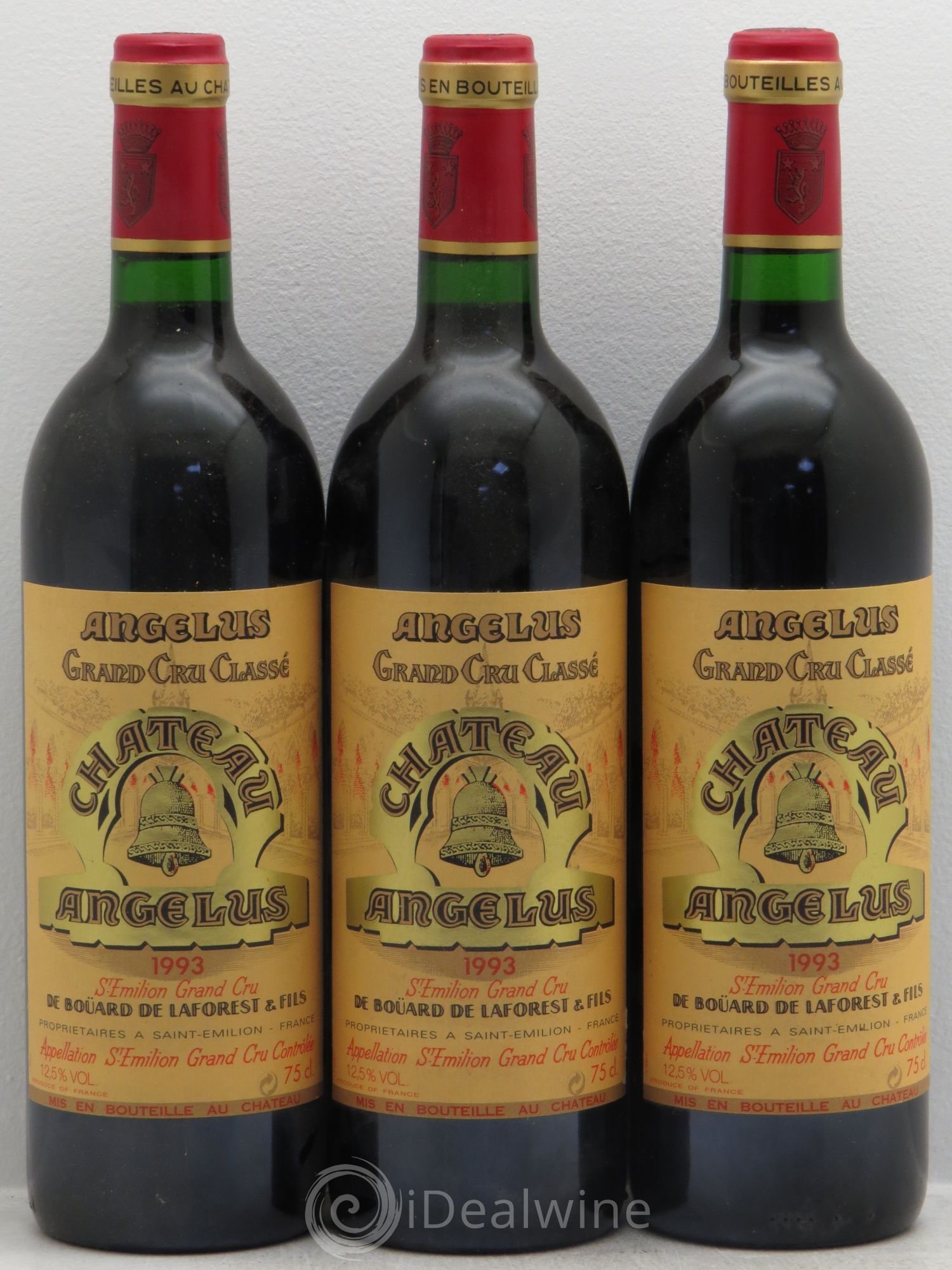 Château Angélus 1er Grand Cru Classé A 1993 - Lot de 3 bouteilles - 0
