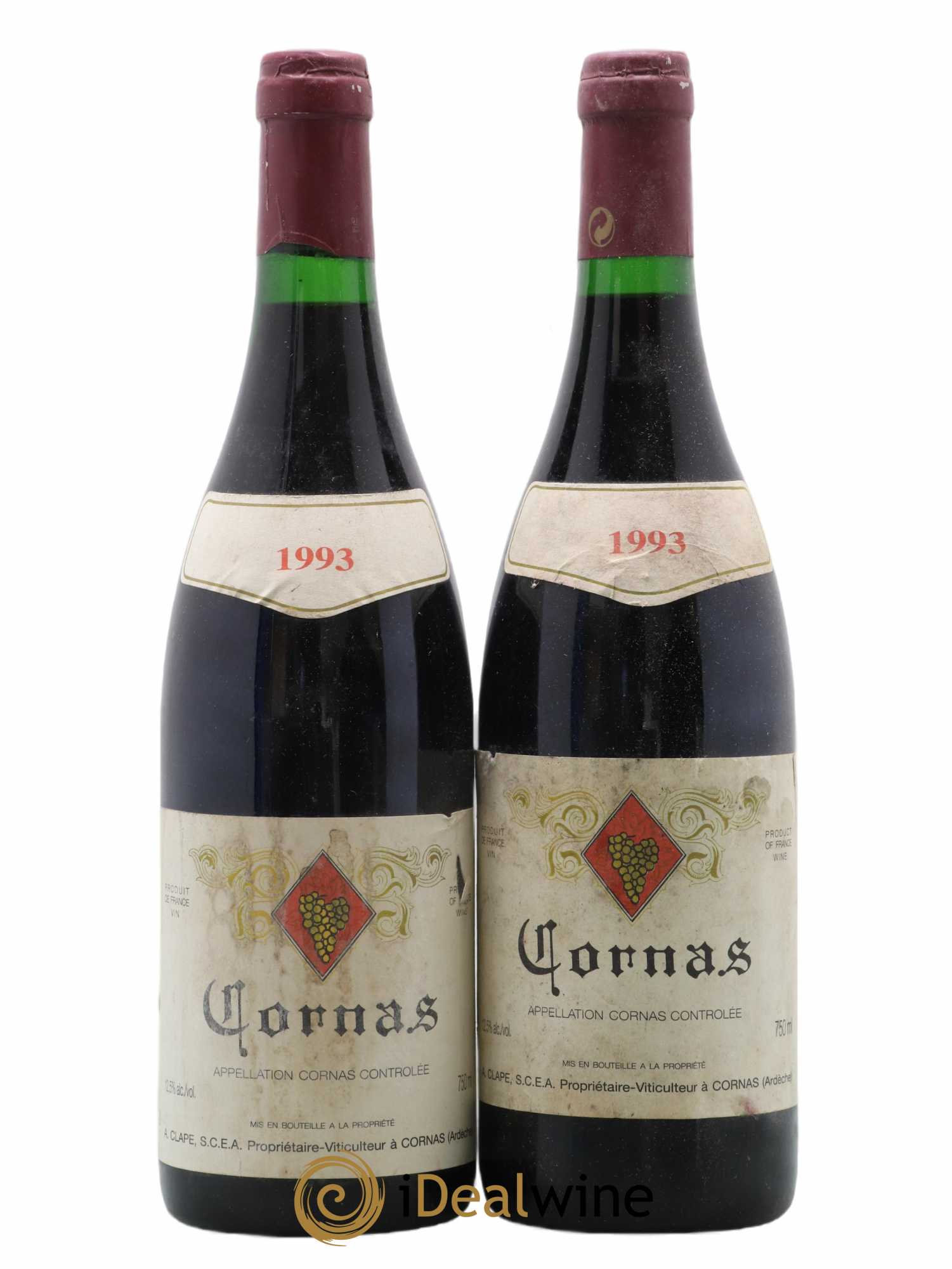 Cornas Auguste Clape 1993 - Lot of 2 bottles - 0
