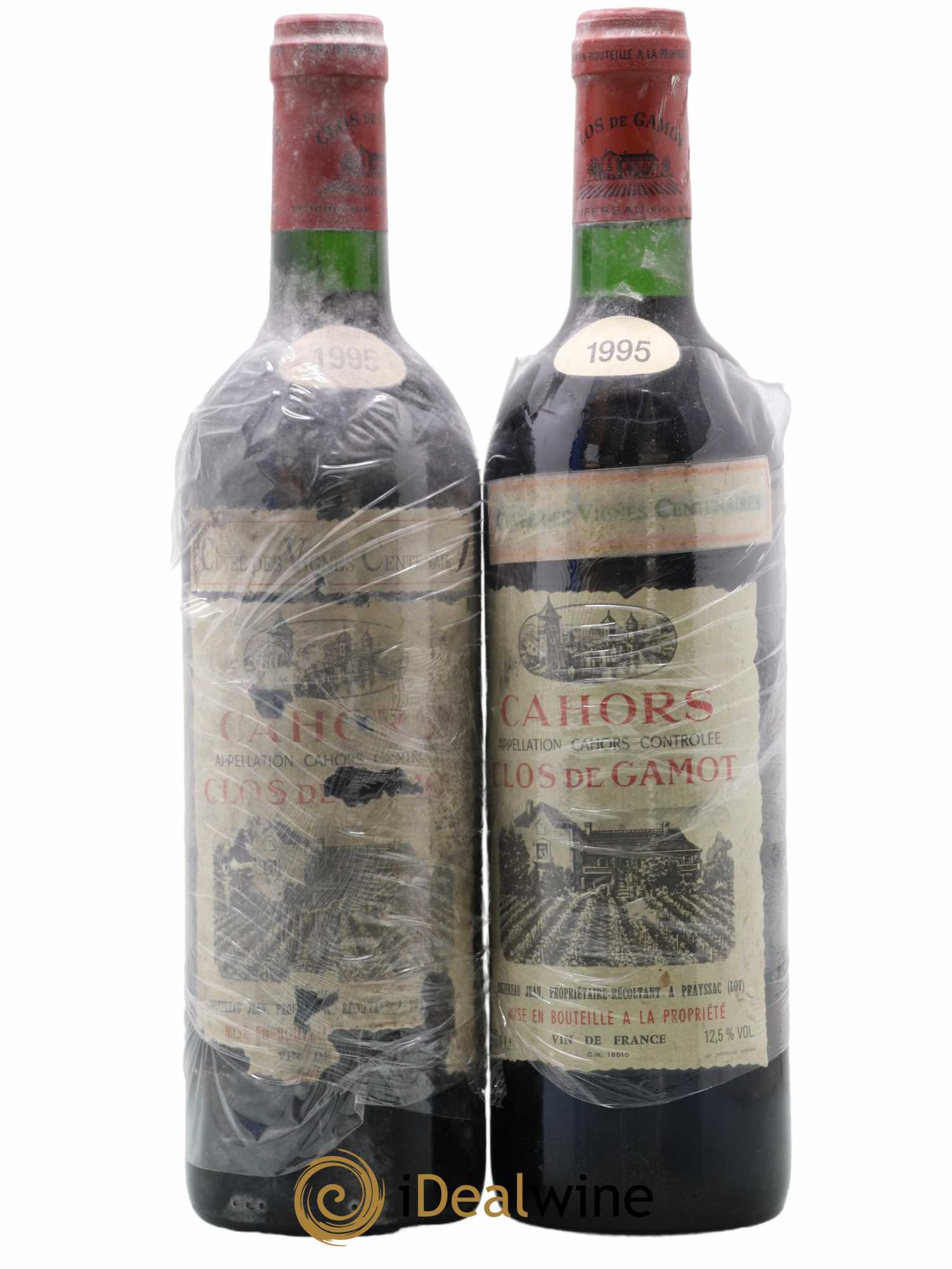 Cahors Clos de Gamot famille Jouffreau Vignes centenaires 1995 - Lot de 2 bouteilles - 0