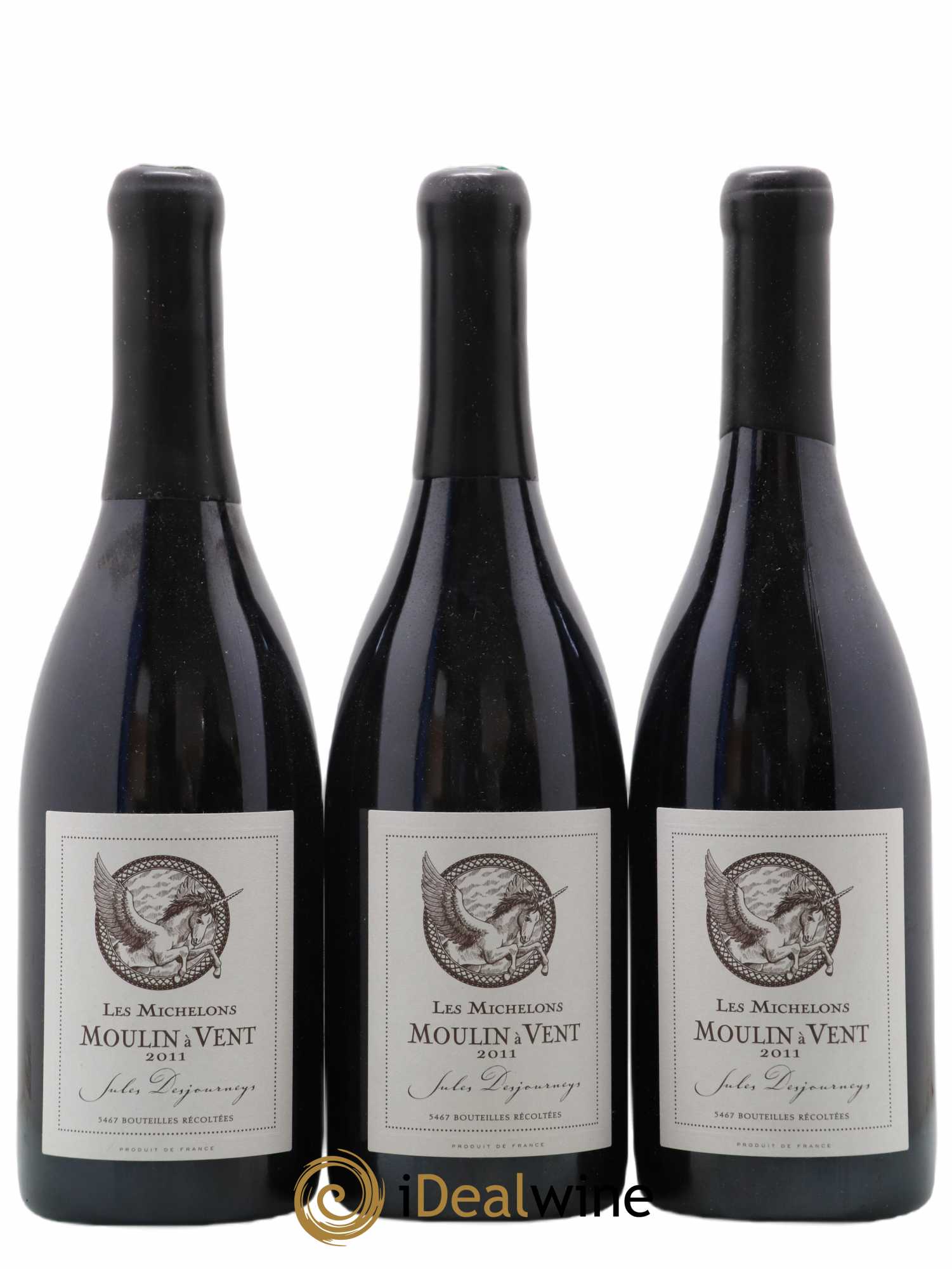 Moulin-à-Vent Les Michelons Jules Desjourneys 2011 - Lot of 3 bottles - 0