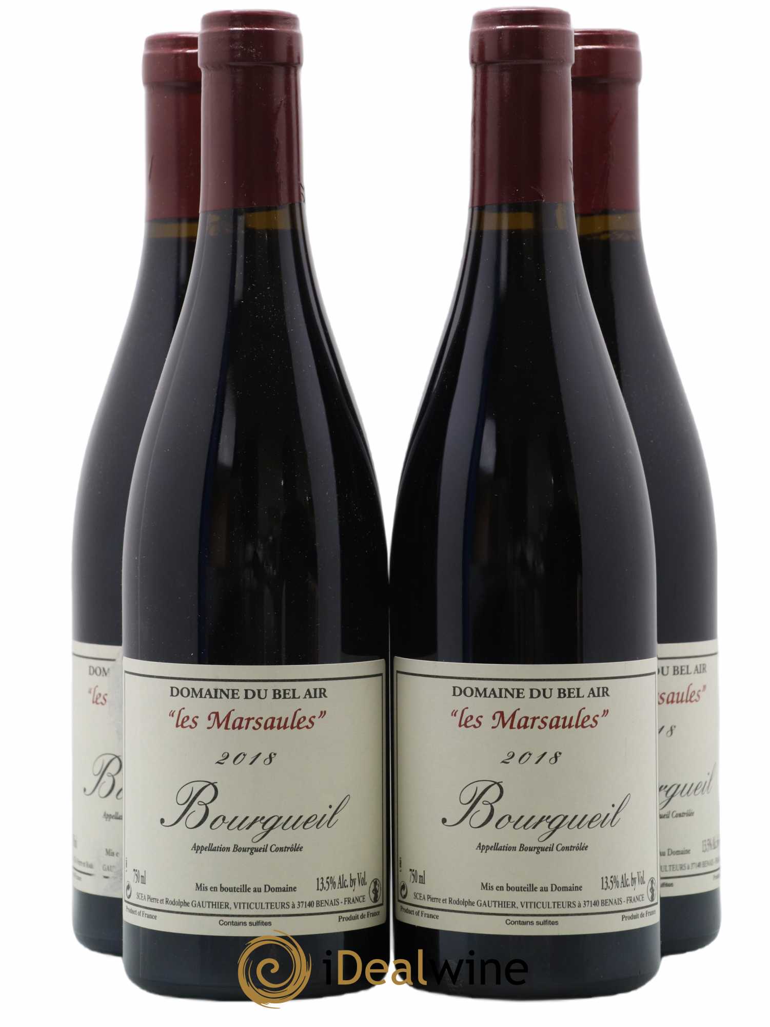 Bourgueil Marsaules Domaine du Bel Air 2018 - Lot de 4 bouteilles - 0