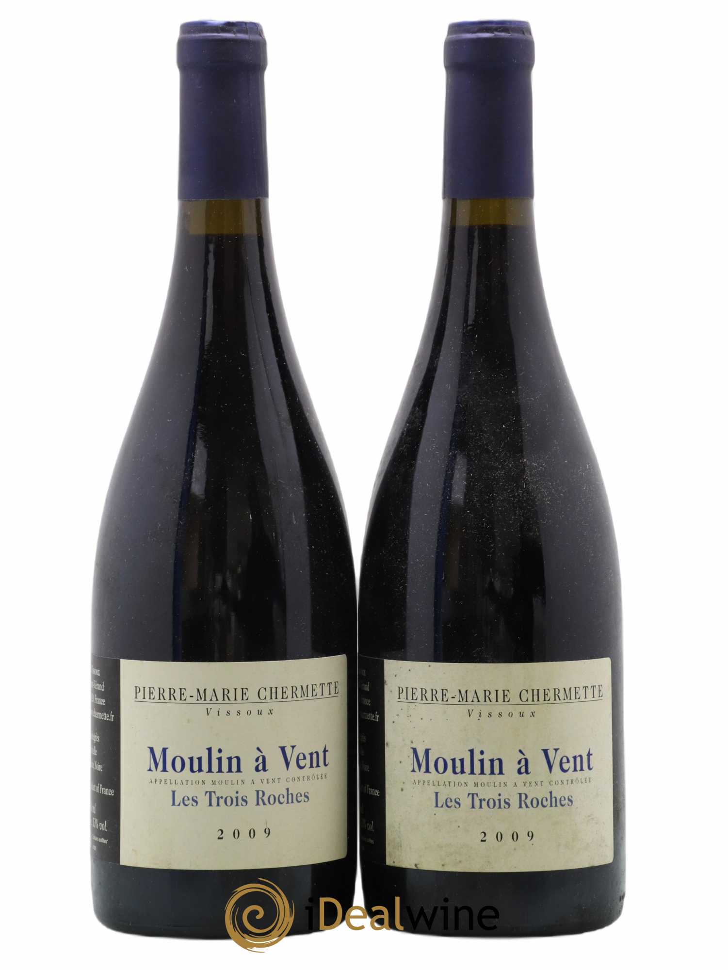 Moulin-à-Vent Les Trois Roches Domaine du Vissoux - P-M. Chermette 2009 - Lot de 2 bouteilles - 0