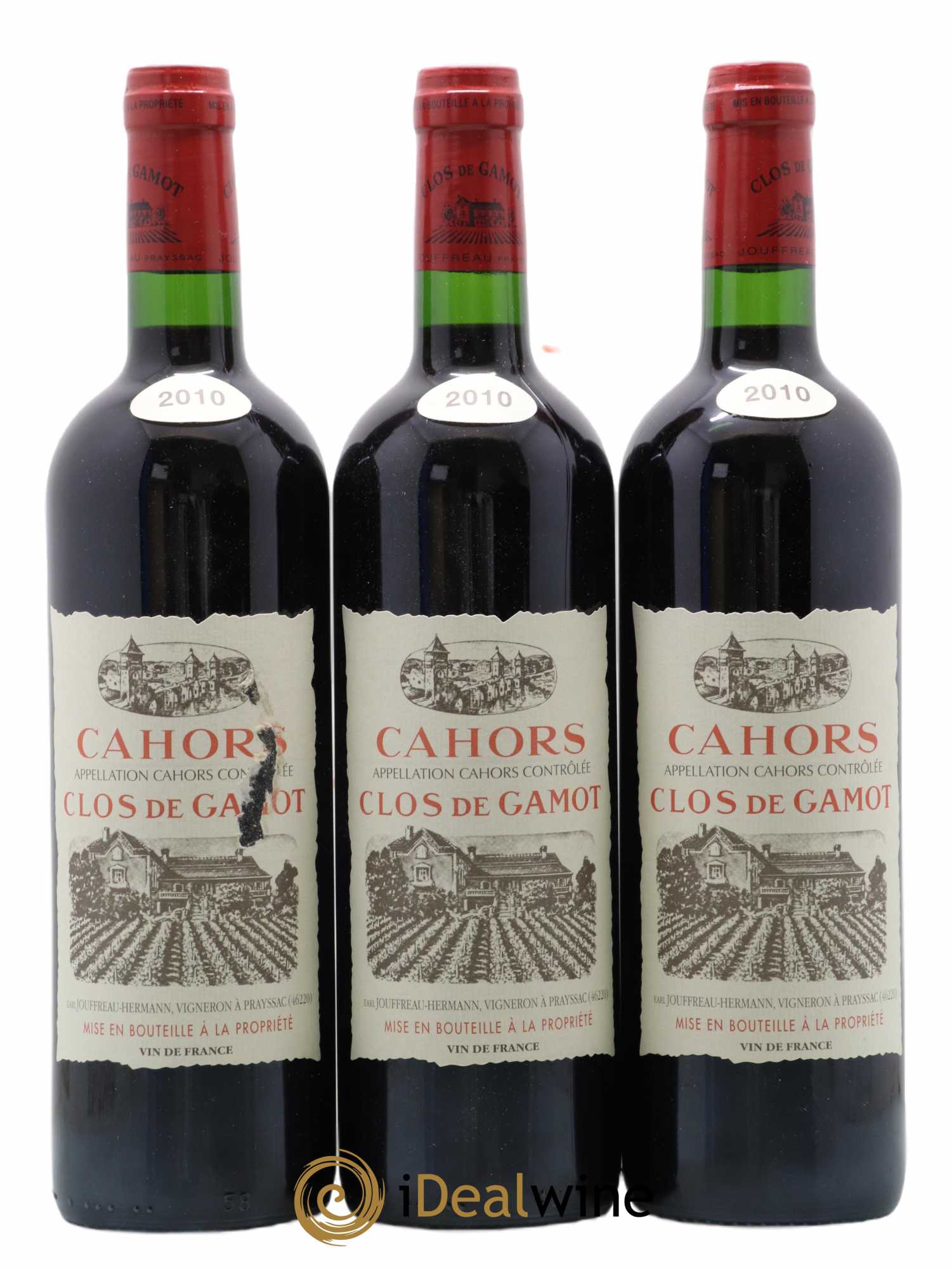 Cahors Clos de Gamot famille Jouffreau 2010 - Lot de 3 bouteilles - 0