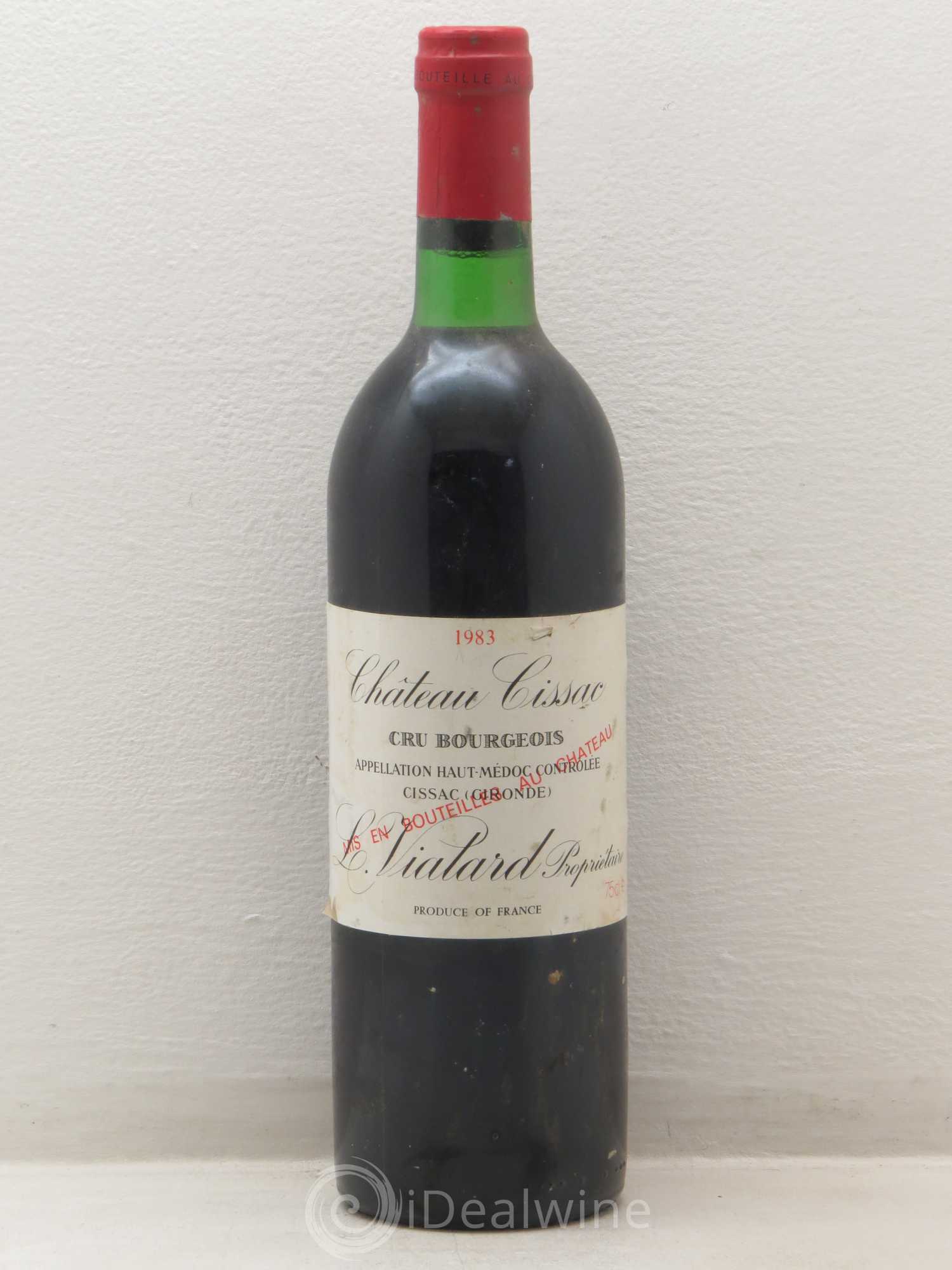 Château Cissac Cru Bourgeois 1983 - Lot de 1 bouteille - 0