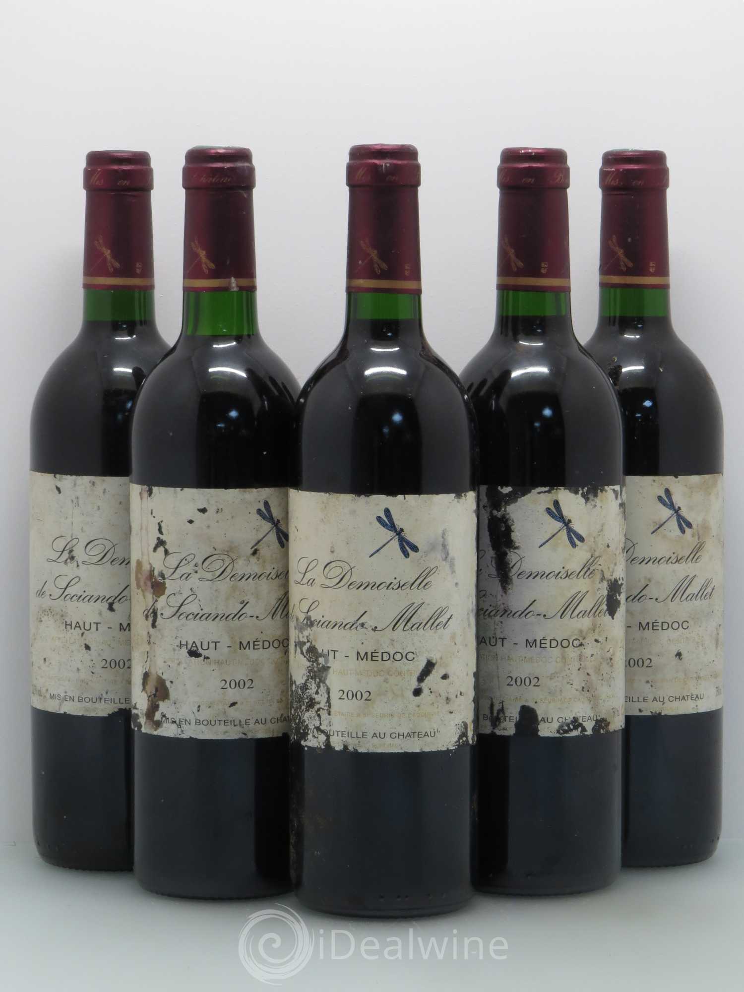 Demoiselle de Sociando Mallet Second Vin 2002 - Lot de 5 bouteilles - 0