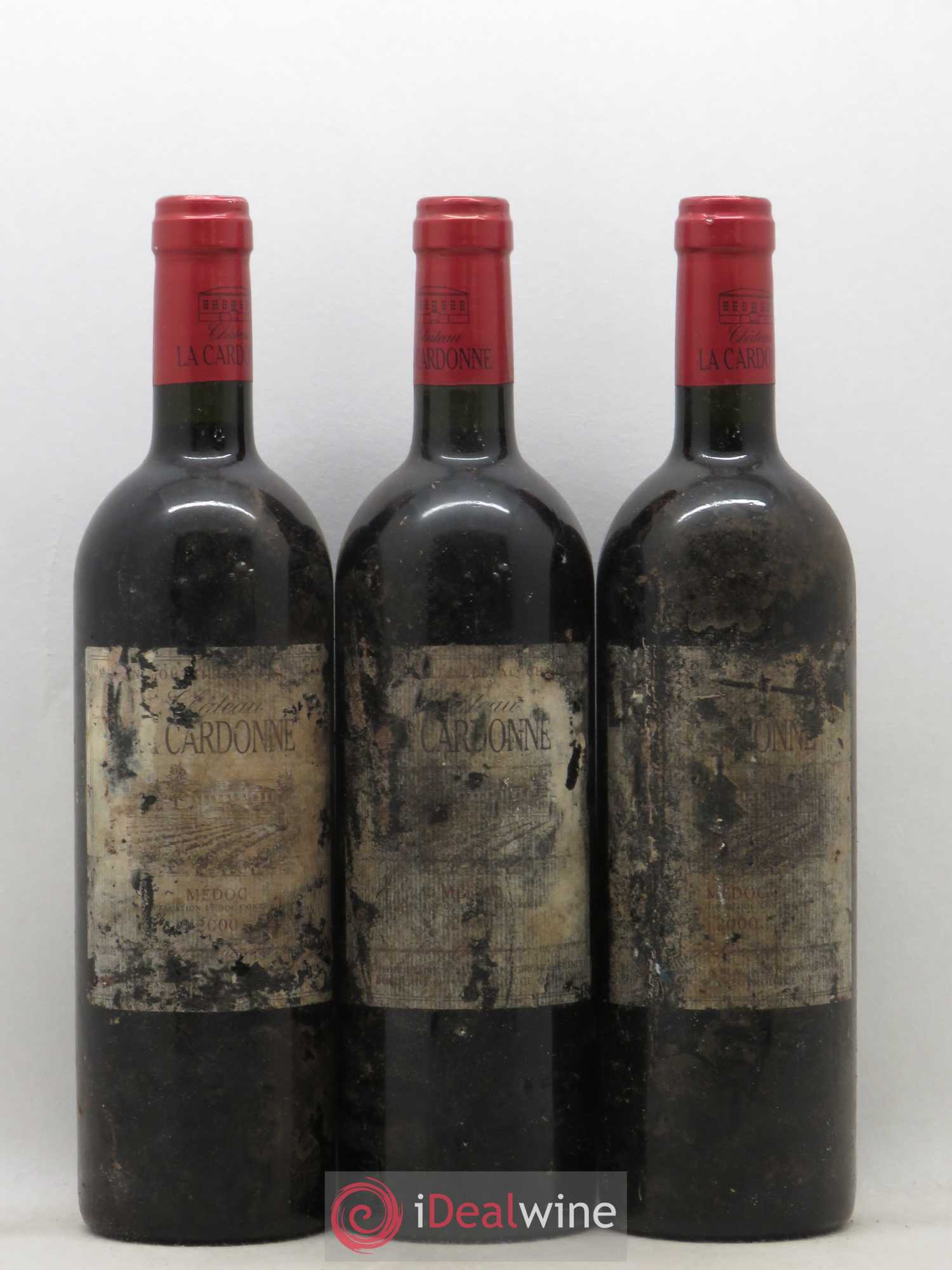 Château la Cardonne Cru Bourgeois 2000 - Lot de 3 bouteilles - 0