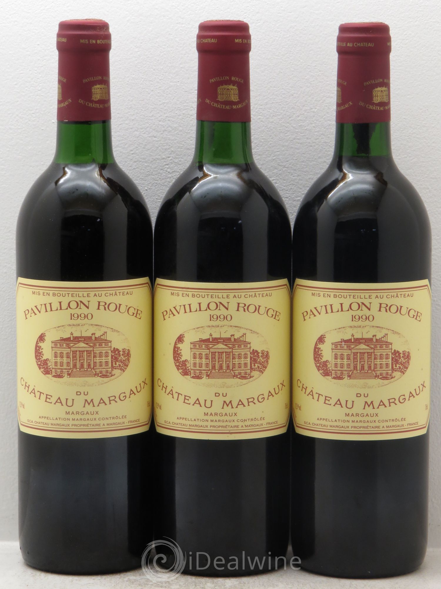 Pavillon Rouge du Château Margaux Second Vin 1990 - Lot de 3 bouteilles - 0
