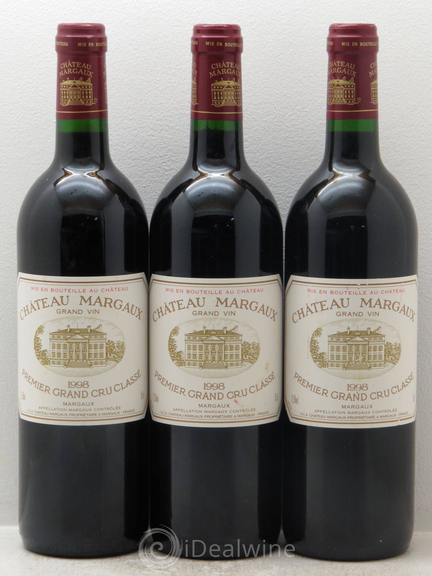 Château Margaux 1er Grand Cru Classé 1998 - Lot de 3 bouteilles - 0