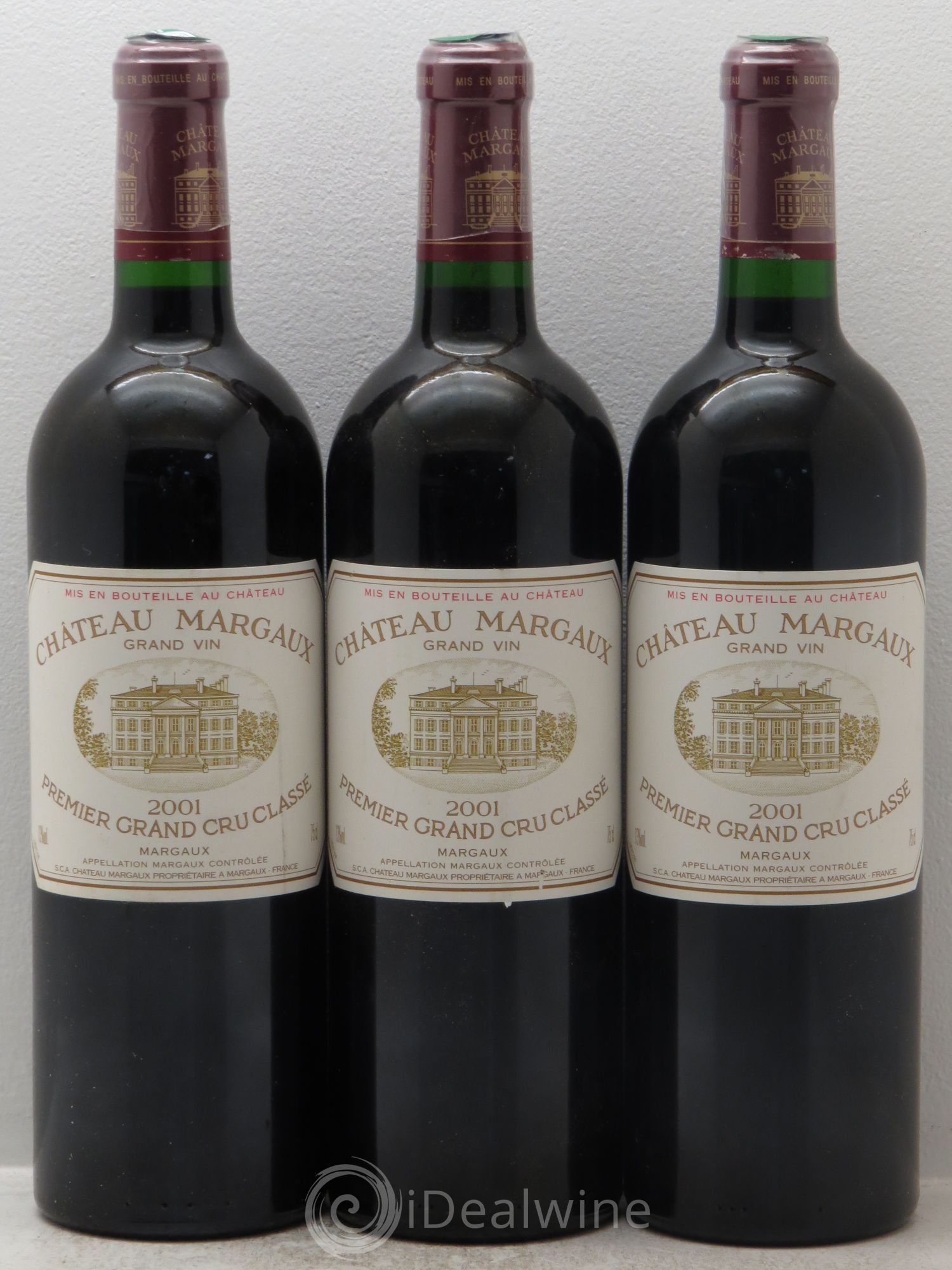 Château Margaux 1er Grand Cru Classé 2001 - Lot de 3 bouteilles - 0