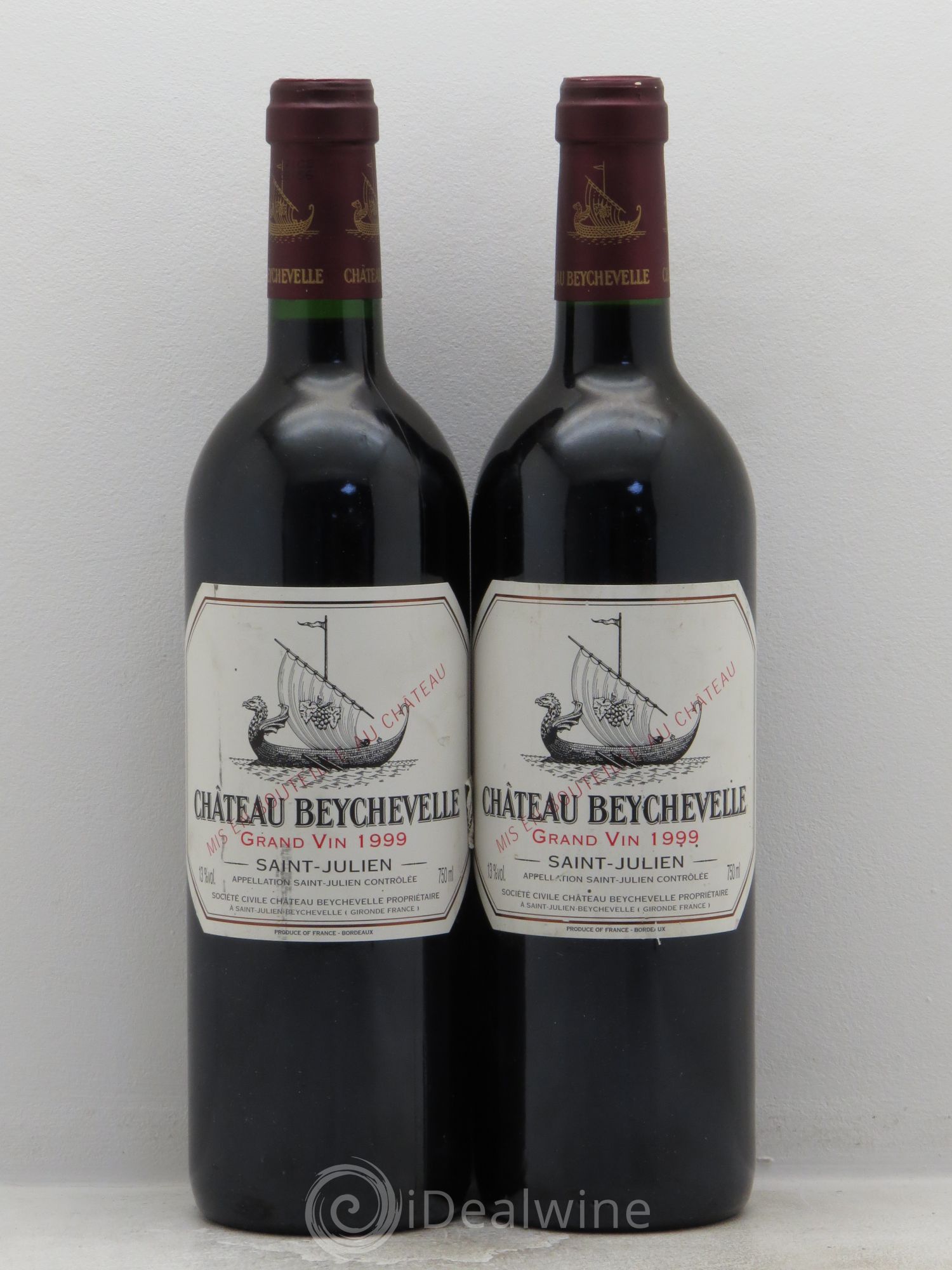 Château Beychevelle 4ème Grand Cru Classé 1999 - Lot de 2 bouteilles - 0