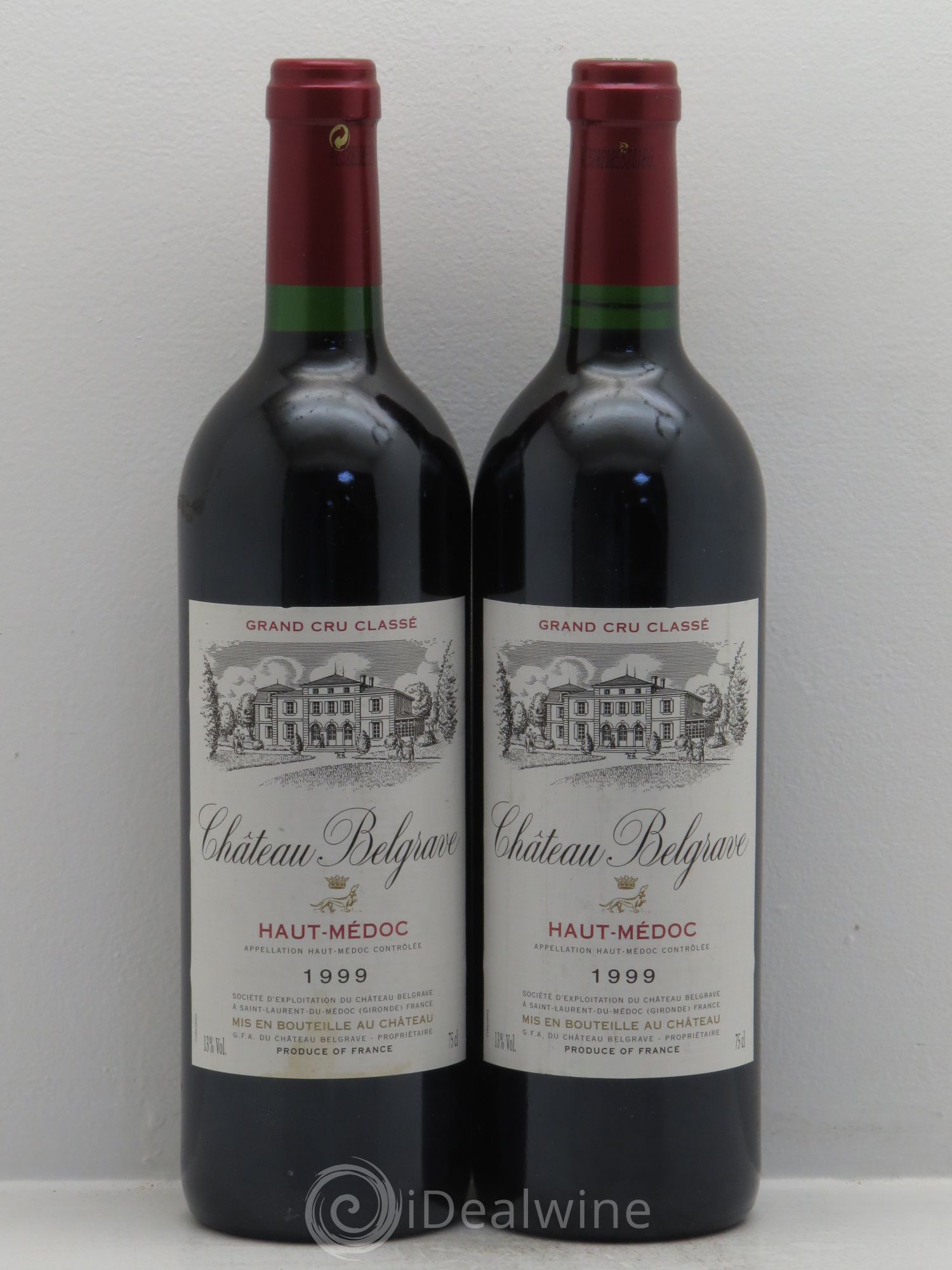 Château Belgrave 5ème Grand Cru Classé 1999 - Lot de 2 bouteilles - 0