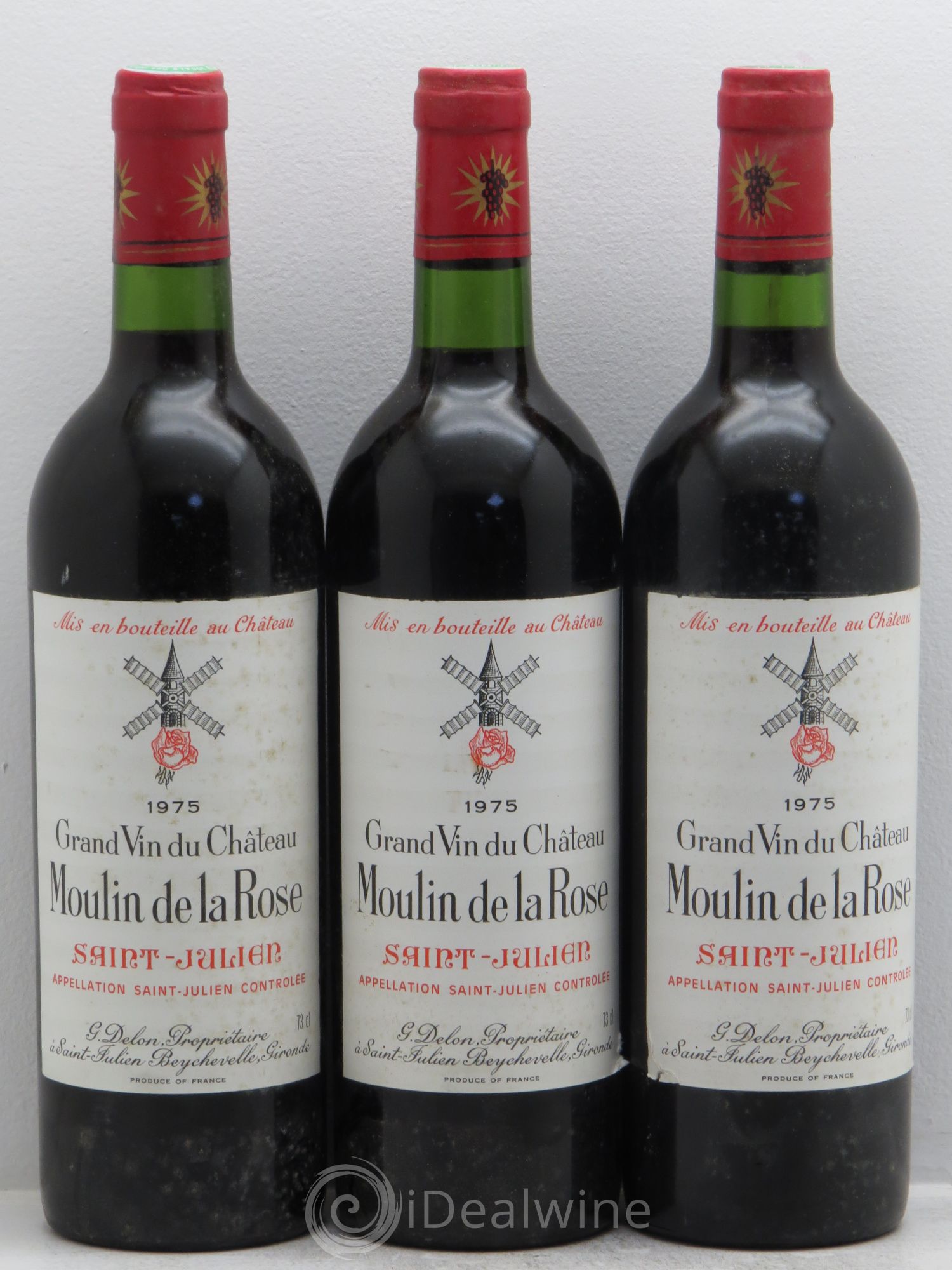 Château Moulin de la Rose Cru Bourgeois 1975 - Lot de 3 bouteilles - 0