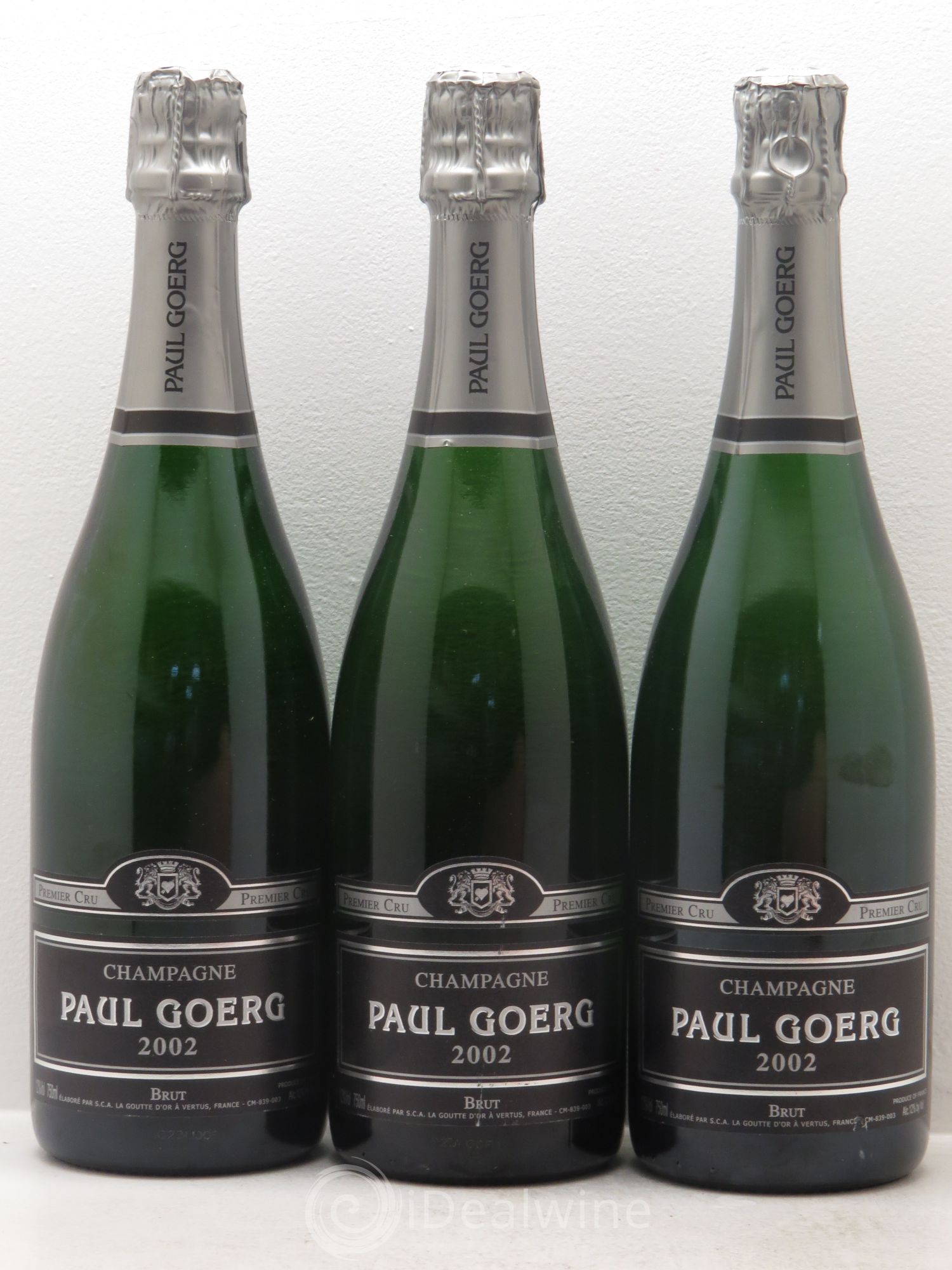 Champagne 1er cru .Paul Goerg 2002 - Posten von 3 Flaschen - 0