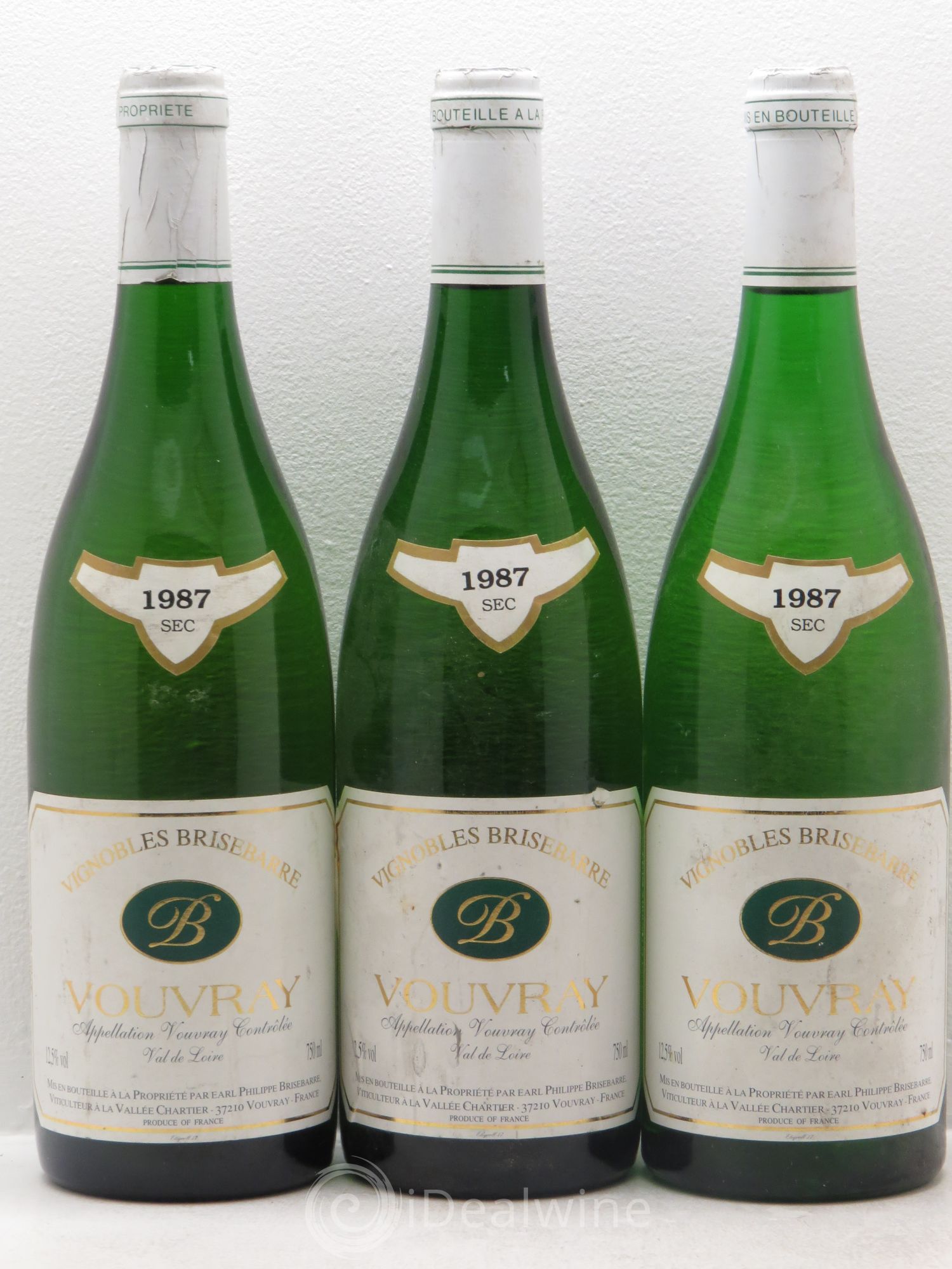 Vouvray Domaine de Brisebarre (sans prix de réserve) 1987 - Posten von 3 Flaschen - 0