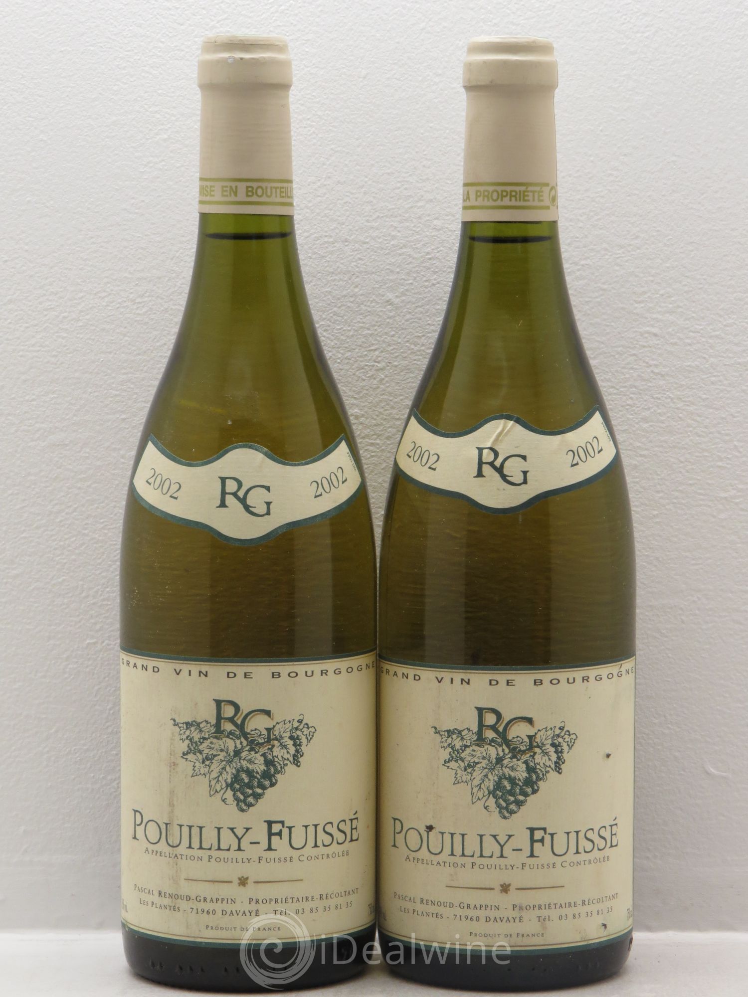 Pouilly-Fuissé Pascal Ranou Grappin (sans prix de réserve) 2002 - Posten von 2 Flaschen - 0