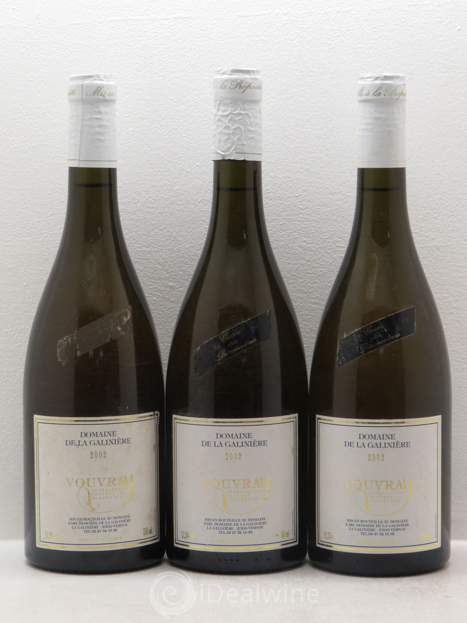Vouvray Domaine de la Galinière cuvée des Deronnières (sans prix de réserve) 2002 - Posten von 3 Flaschen - 0