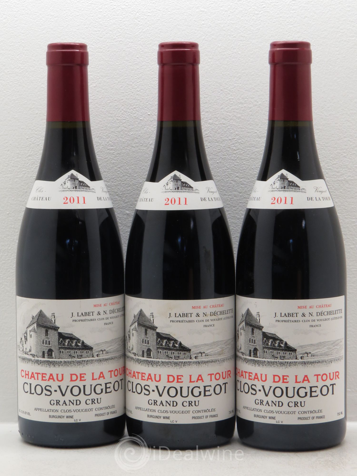 Clos de Vougeot Grand Cru Château de La Tour (sans prix de réserve) 2011 - Lot de 3 bouteilles - 0