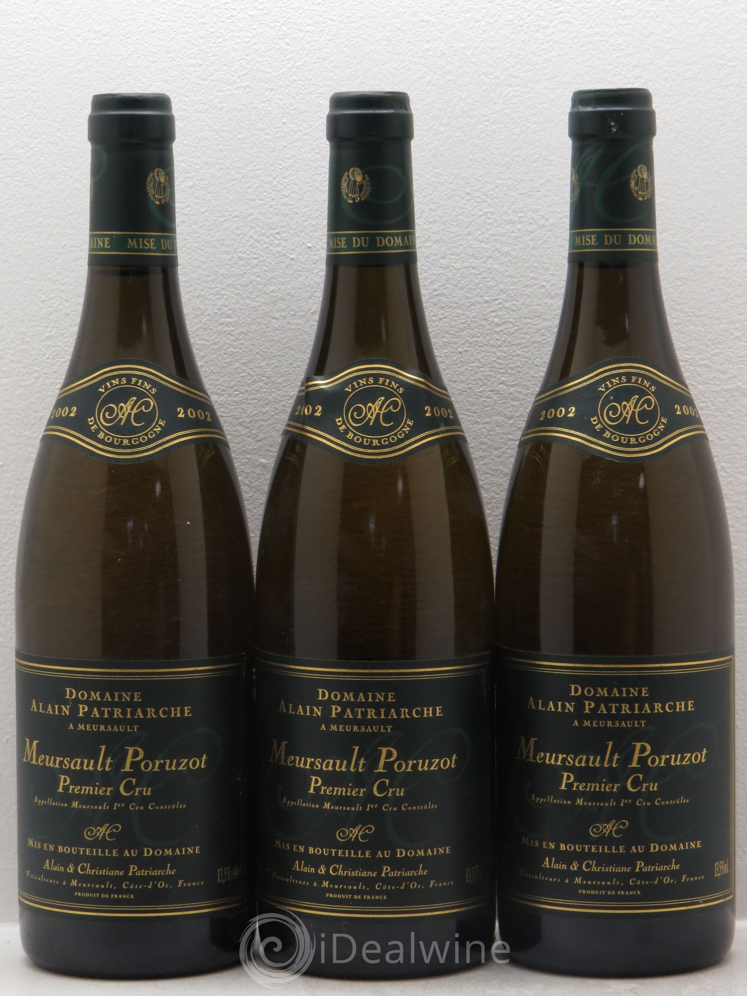 Meursault 1er Cru Alain Patriarche 2002 - Posten von 3 Flaschen - 0
