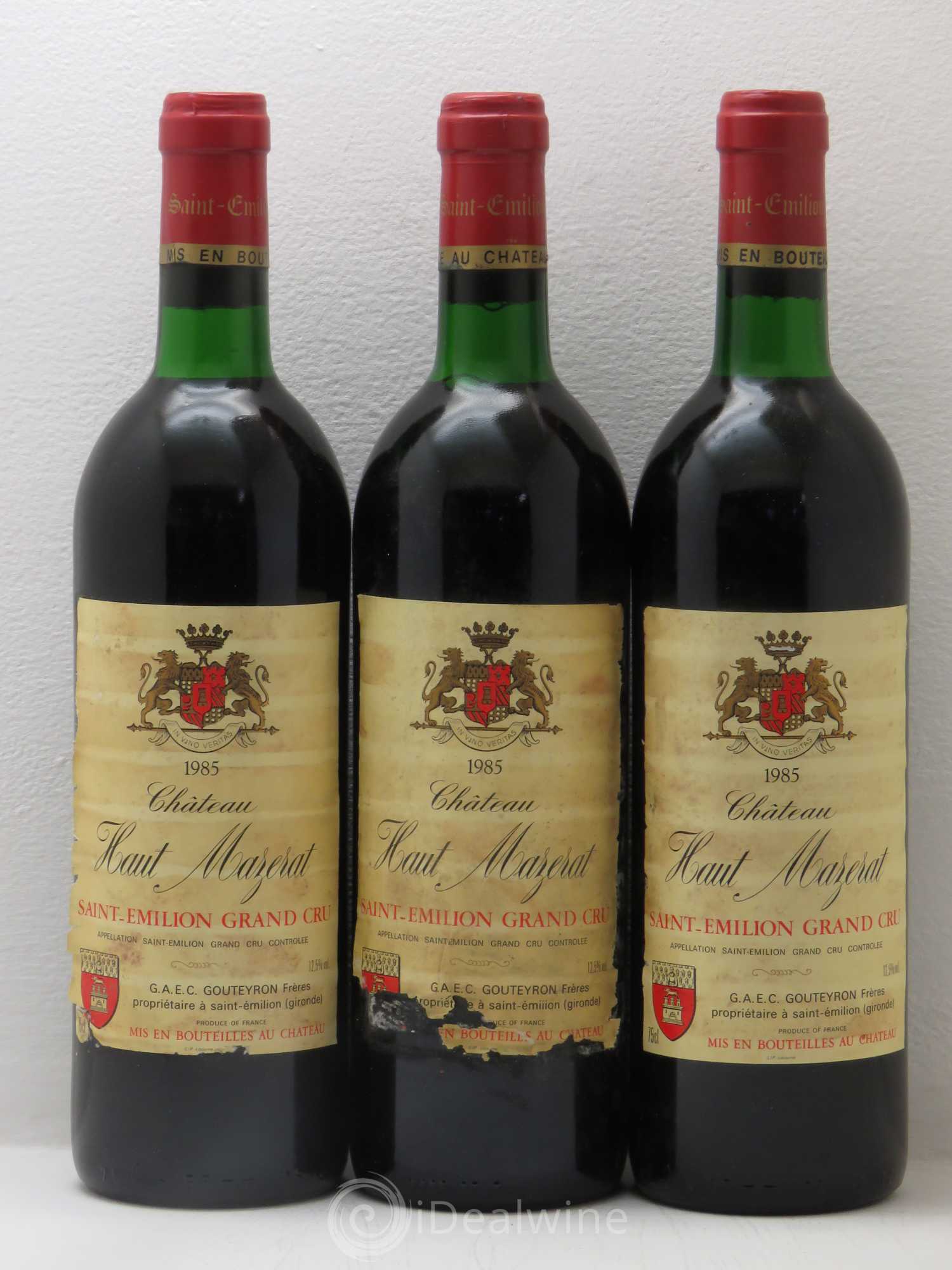 Château Haut Mazerat 1985 - Lot de 3 bouteilles - 0