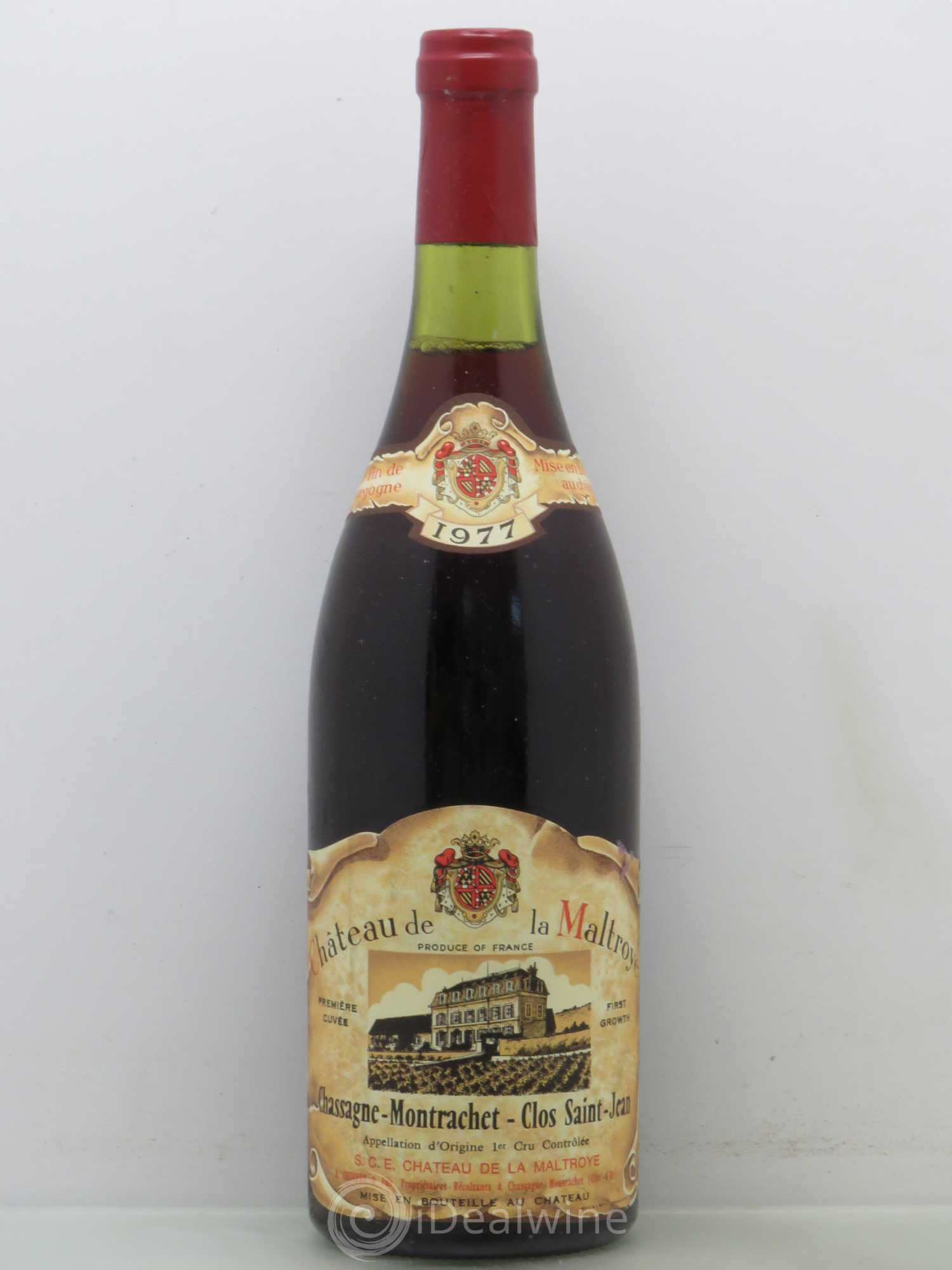 Chassagne-Montrachet 1er Cru Clos Saint Jean - Château de la Maltroye 1977 - Lotto di 1 bottiglia - 0