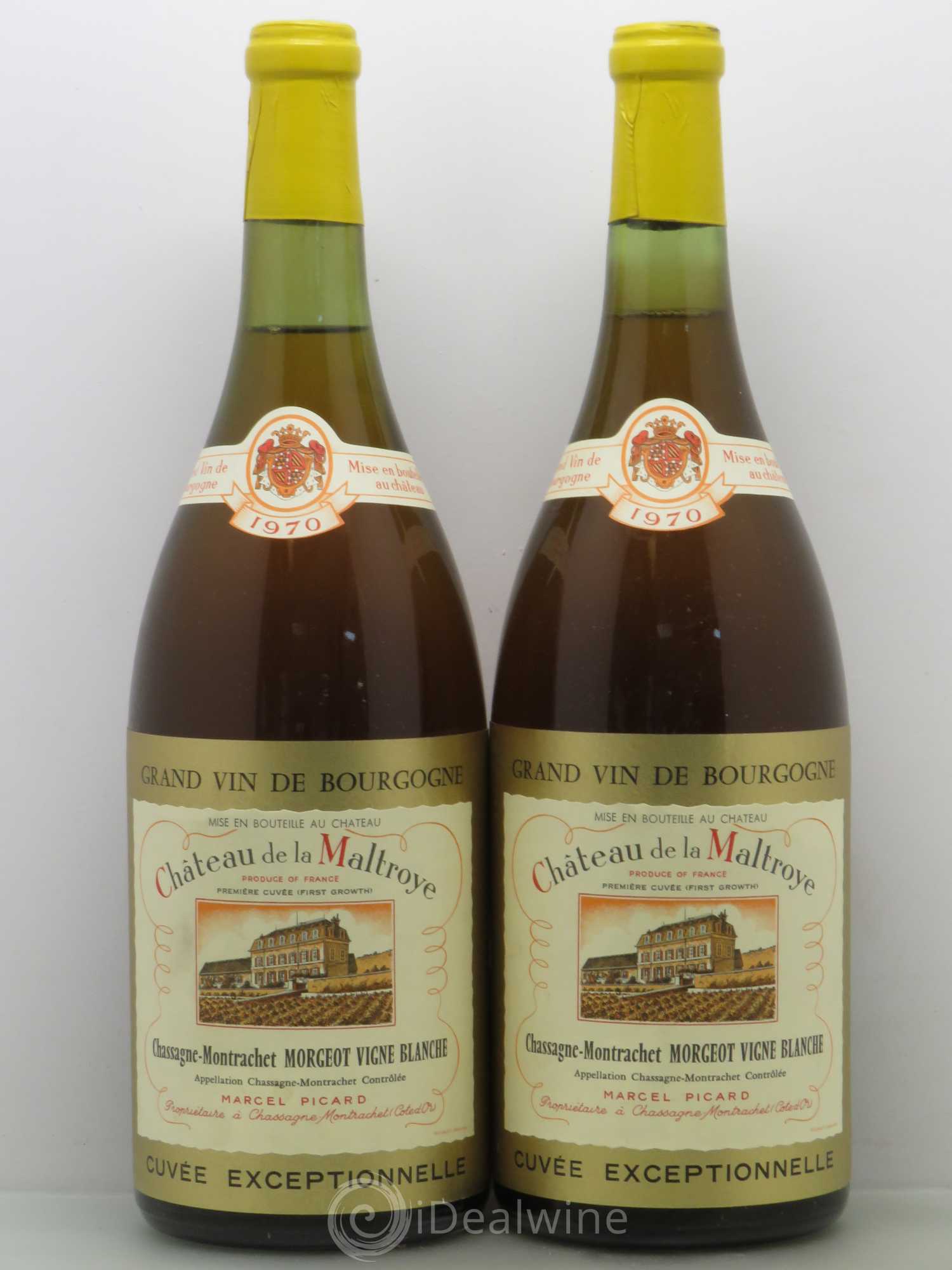 Chassagne-Montrachet 1er Cru Morgeot Vigne Blanche Château de la Maltroye Cuvée exceptionnelle 1970 - Lot de 2 magnums - 0