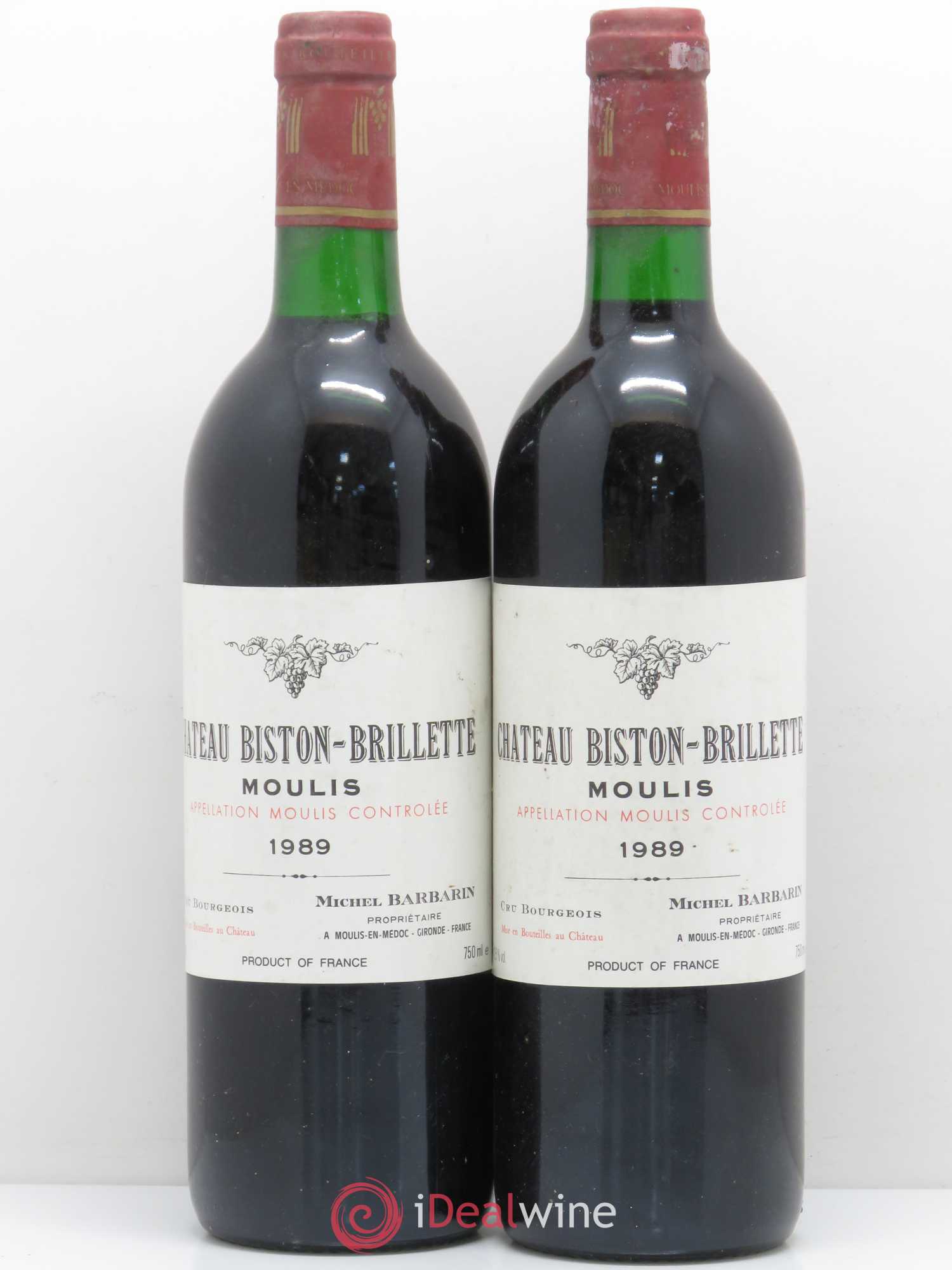 Château Biston Brillette 1989 - Lot de 5 bouteilles - 2