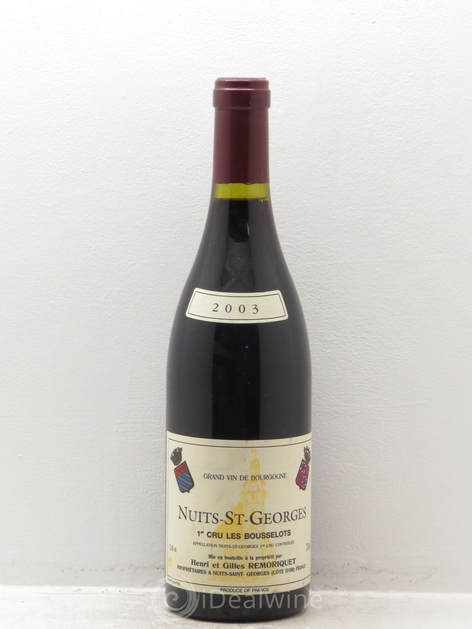 Nuits-Saint-Georges 1er Cru Les Bousselots Gilles Remoriquet 2003 - Lot de 1 bouteille - 0