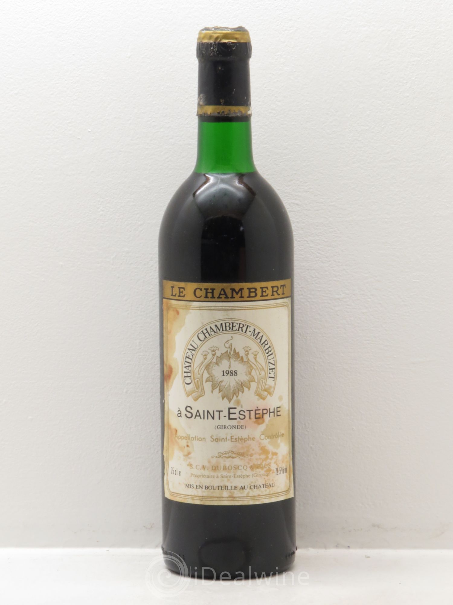Château Saint-Estèphe Chambert Marbuzet 1988 - Lot de 1 bouteille - 0