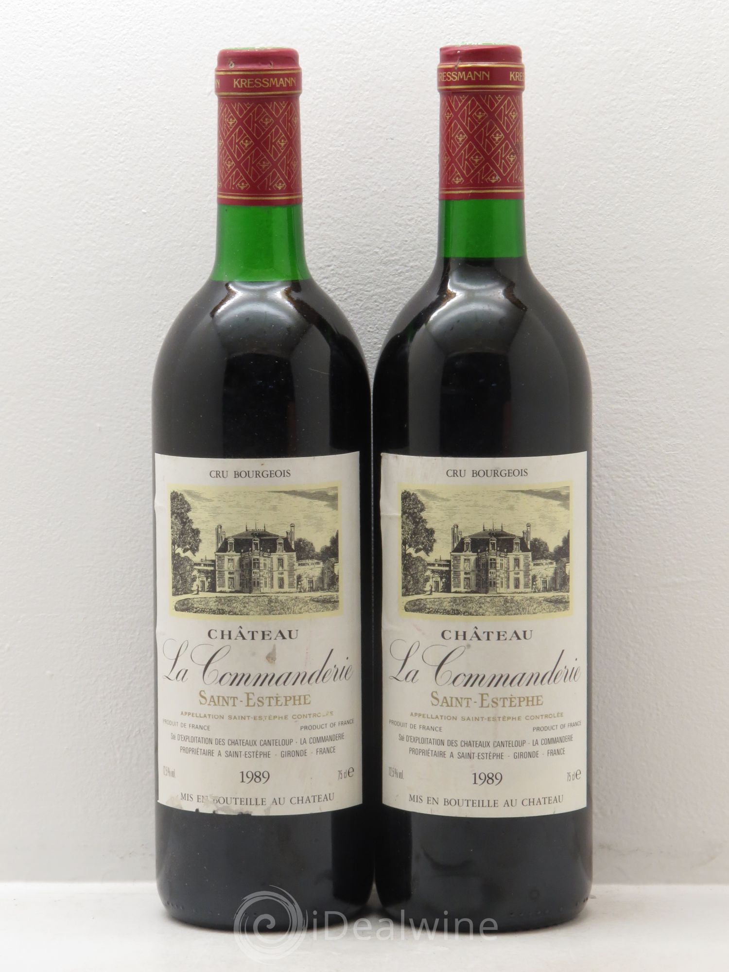 Château Saint-Estèphe Commanderie 1989 - Lot de 2 bouteilles - 0