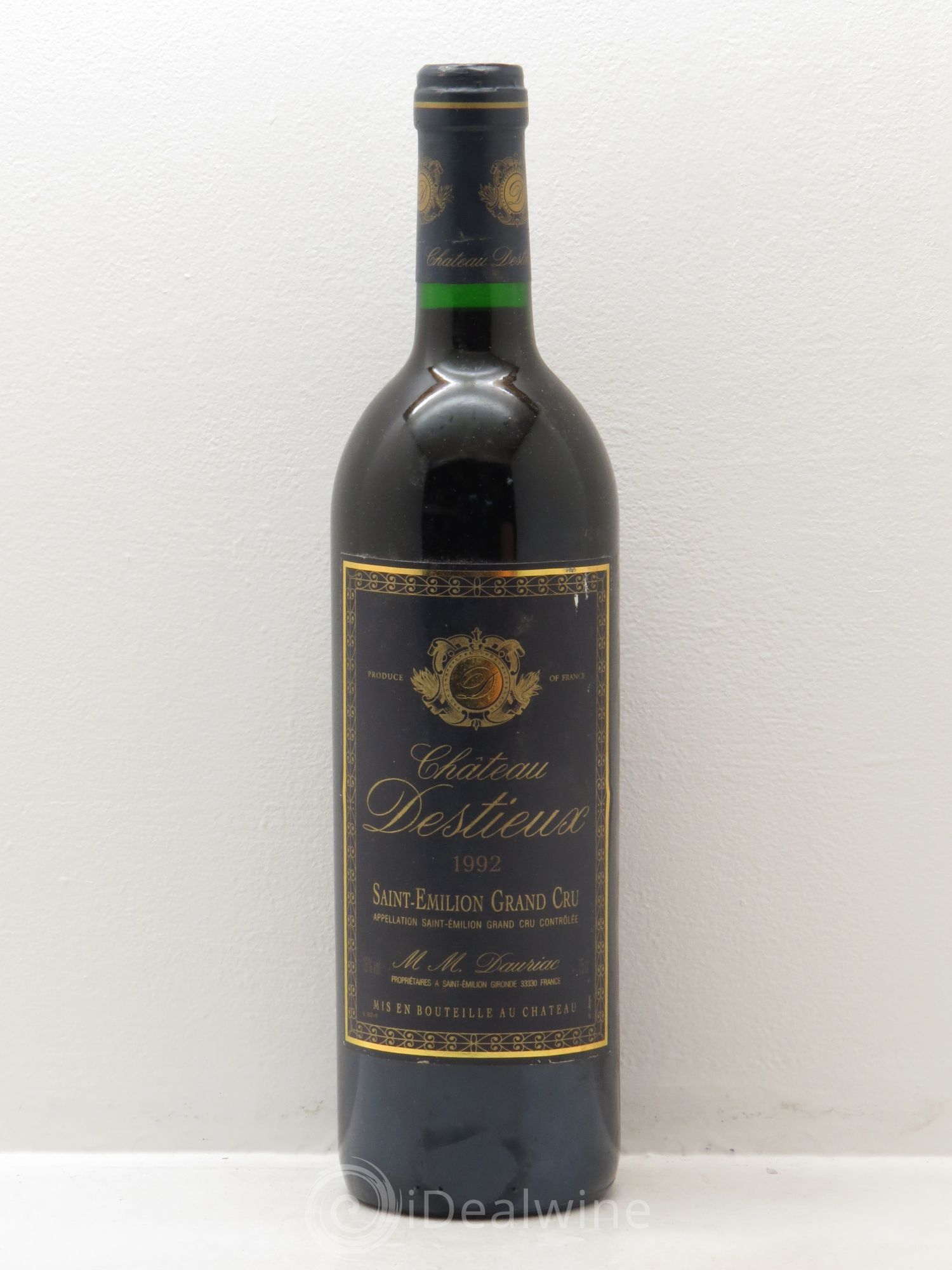 Château Destieux Grand Cru Classé (sans prix de réserve) 1992 - Lot de 1 bouteille - 0