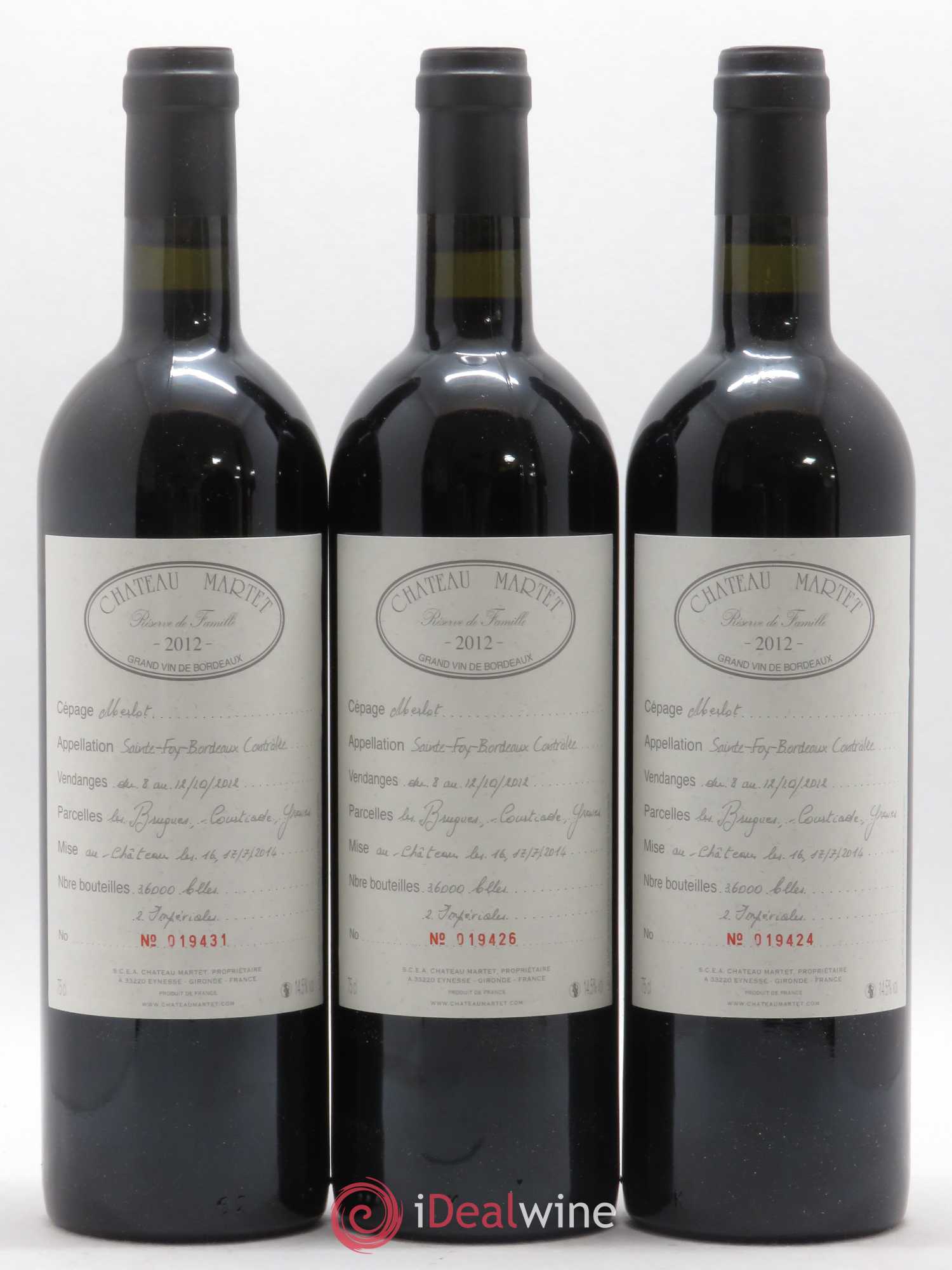 Château Martet Réserve de la Famille 2012 - Posten von 6 Flaschen - 1