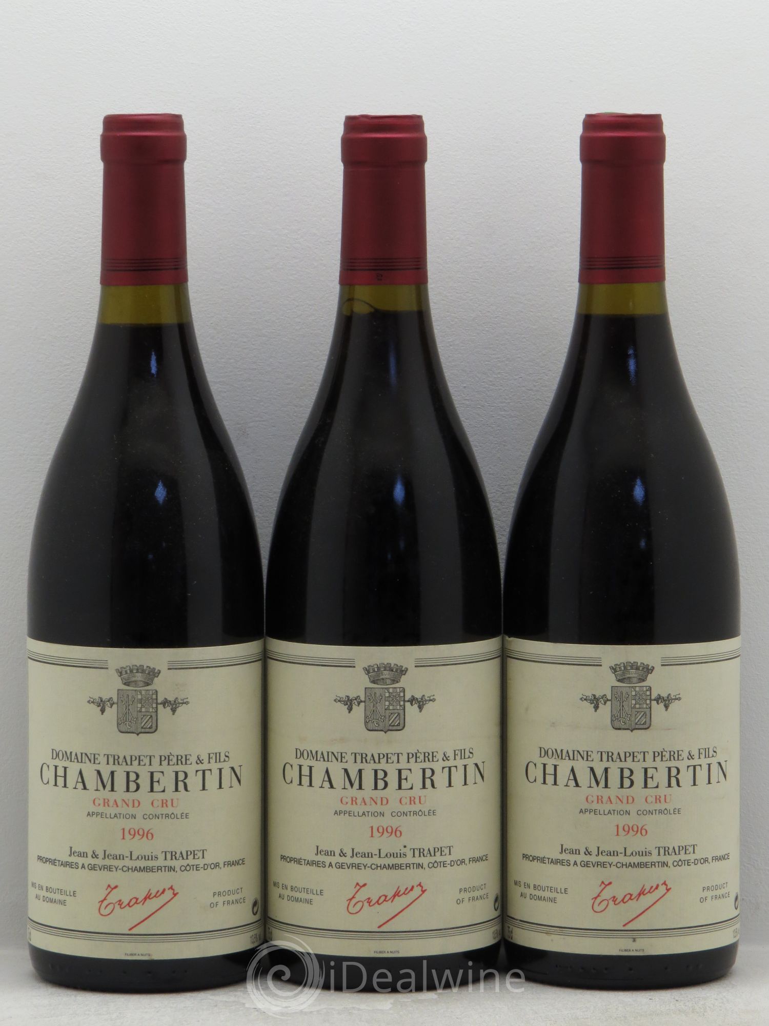 Chambertin Grand Cru Domaine Trapet 1996 - Lot de 3 bouteilles - 0