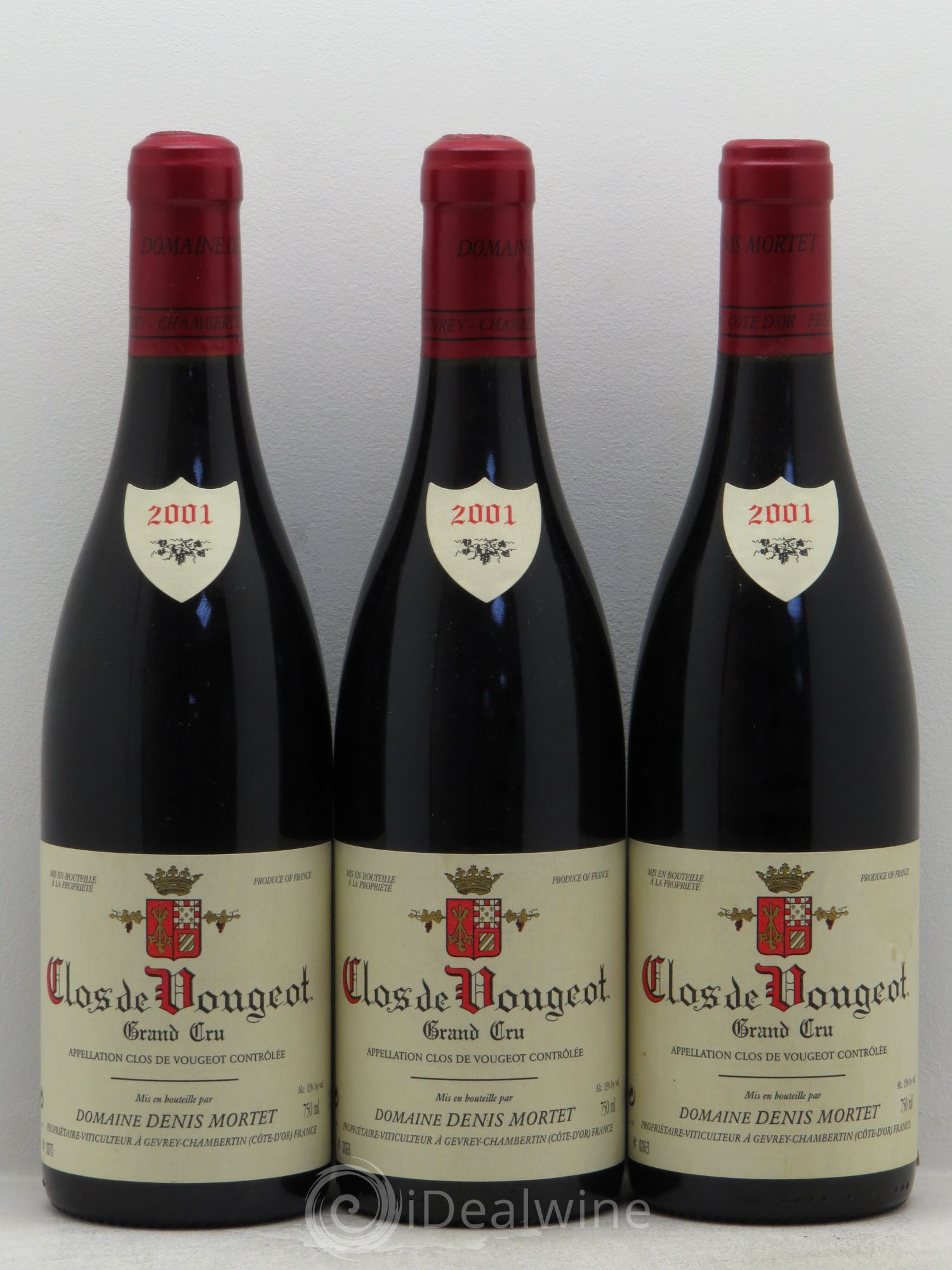 Clos de Vougeot Grand Cru Denis Mortet (Domaine) 2001 - Lot de 3 bouteilles - 0