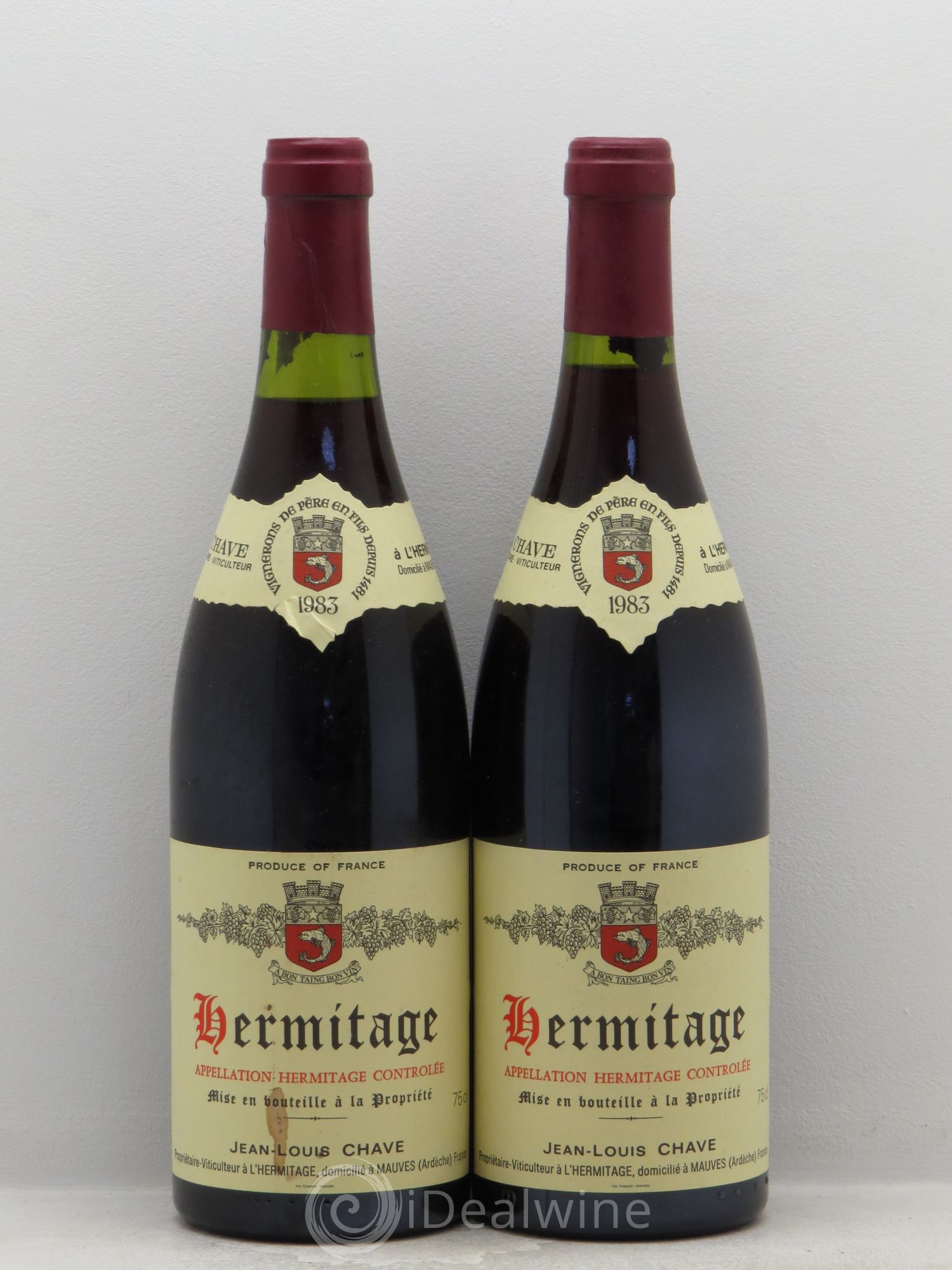 Hermitage Jean-Louis Chave 1983 - Lot de 2 bouteilles - 0