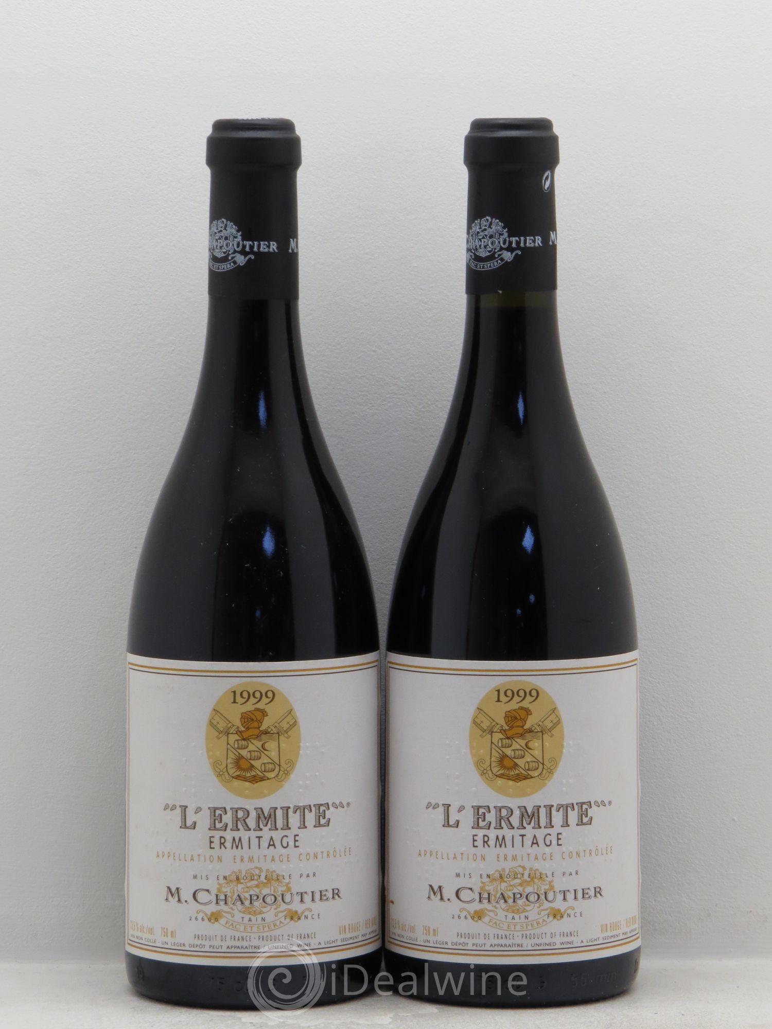 Hermitage Ermitage l'Ermite Chapoutier 1999 - Lot de 2 bouteilles - 0