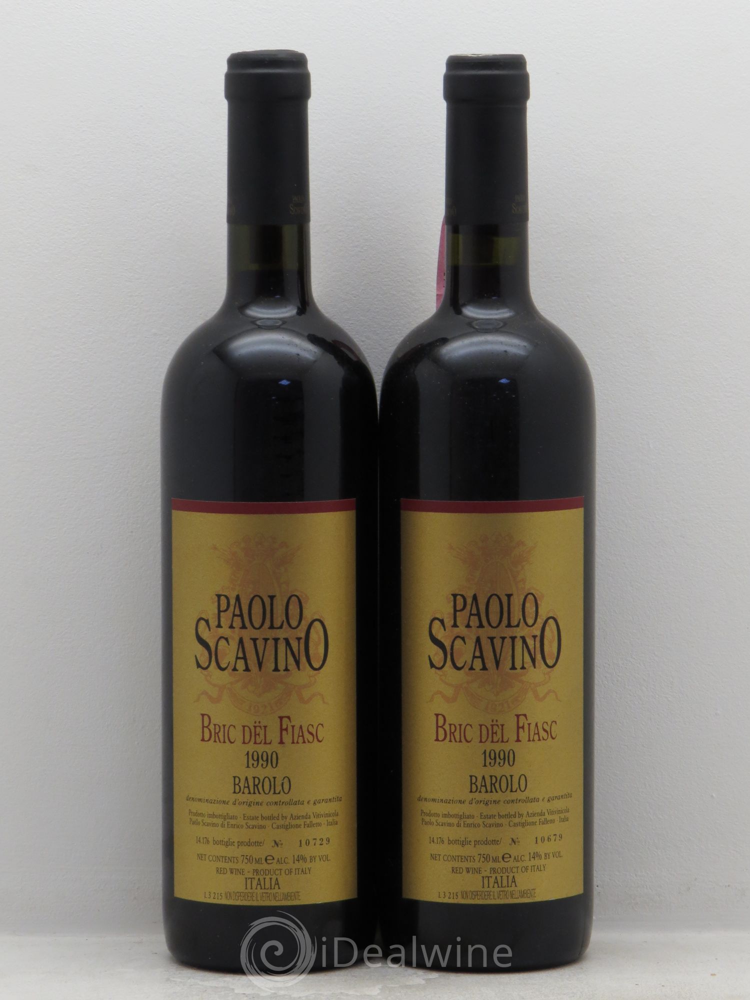 Barolo DOCG Bric del Fiasc Paolo Scavino 1990 - Lot de 2 bouteilles - 0