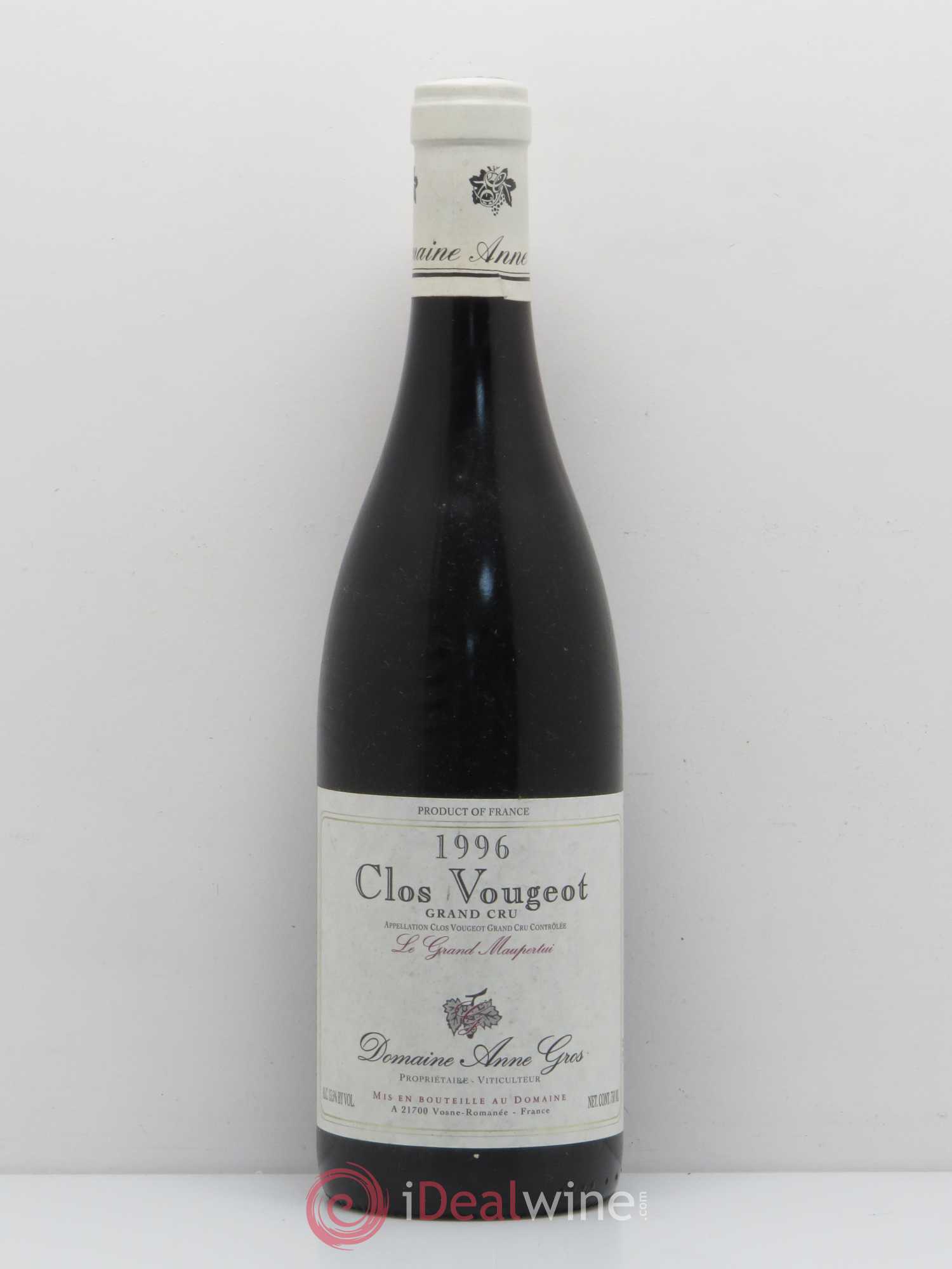Clos de Vougeot Grand Cru Le Grand Maupertui Anne Gros 1996 - Lot de 1 bouteille - 0