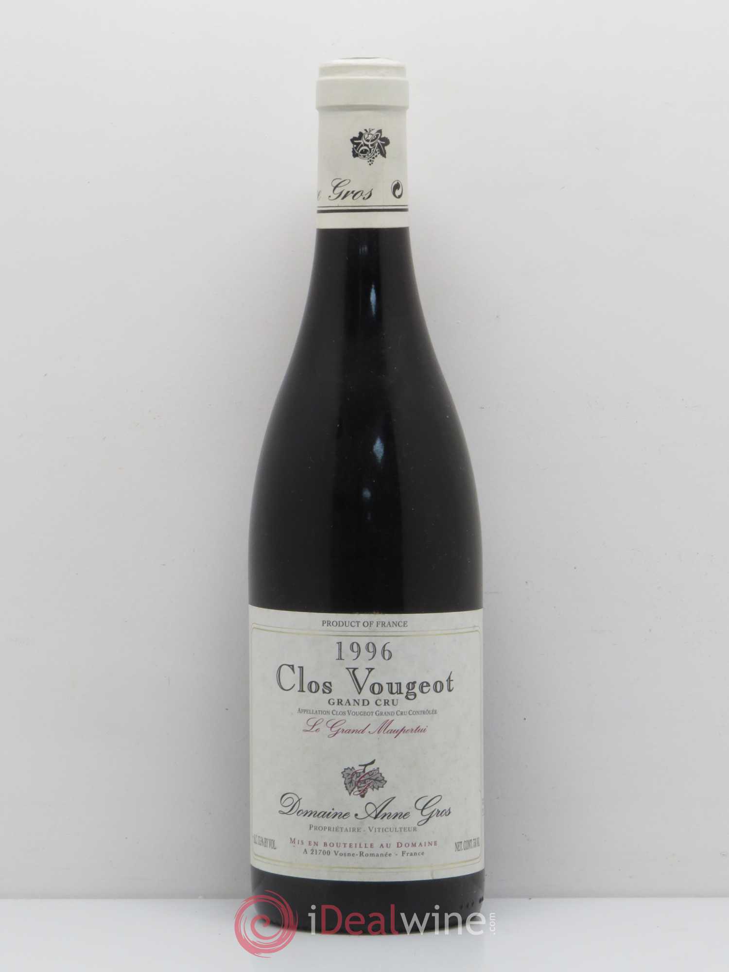 Clos de Vougeot Grand Cru Le Grand Maupertui Anne Gros 1996 - Lot de 1 bouteille - 0