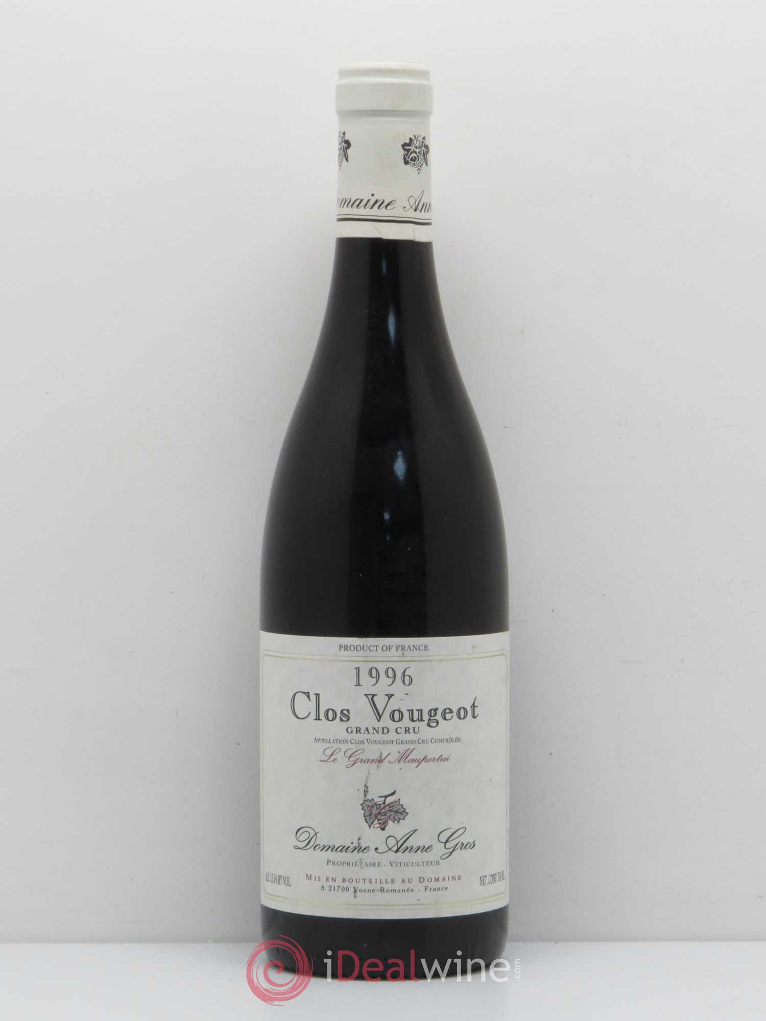 Clos de Vougeot Grand Cru Le Grand Maupertui Anne Gros 1996 - Lot de 1 bouteille - 0