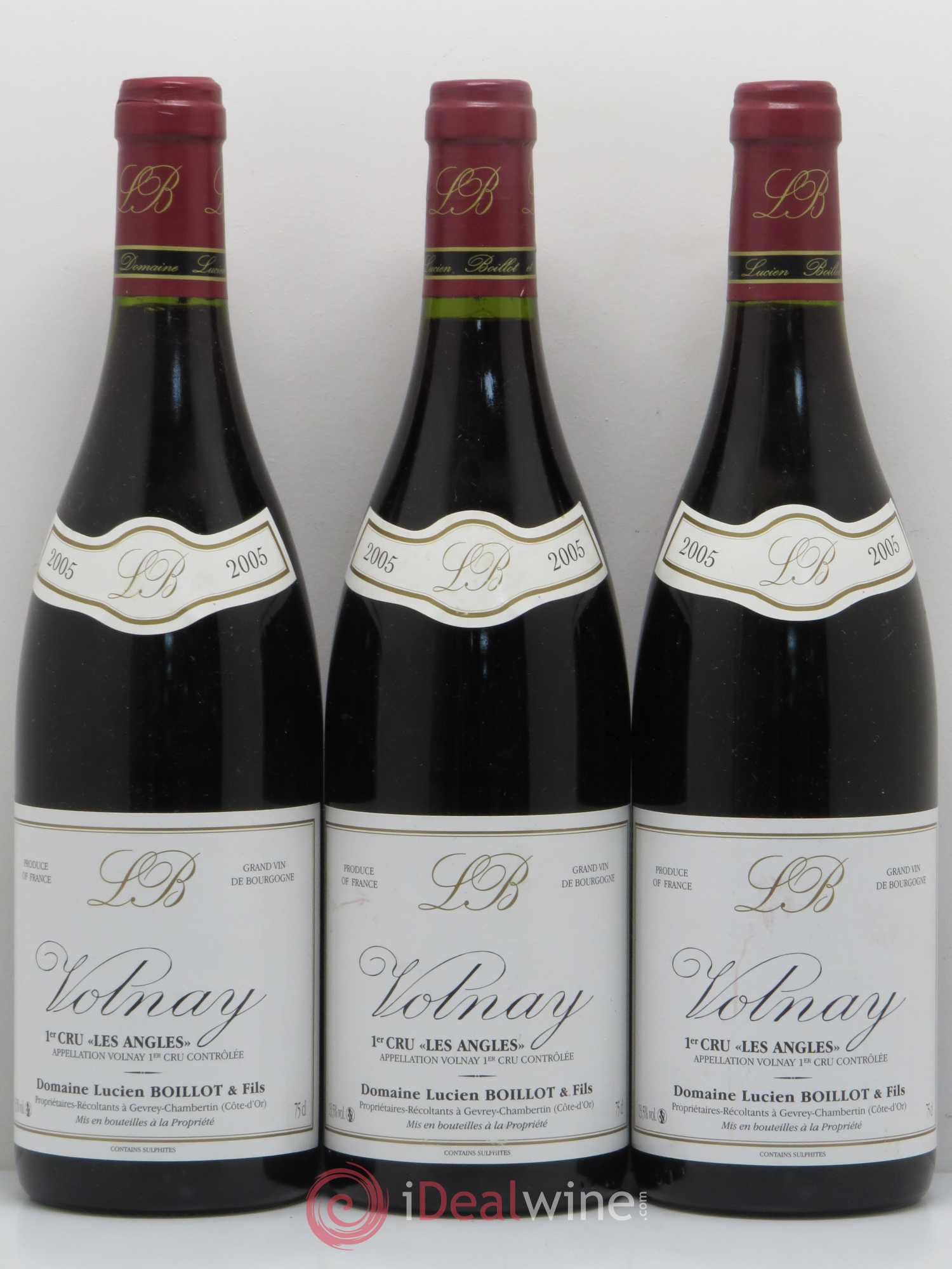 Volnay 1er Cru Les Angles Lucien Boillot 2005 - Posten von 3 Flaschen - 0