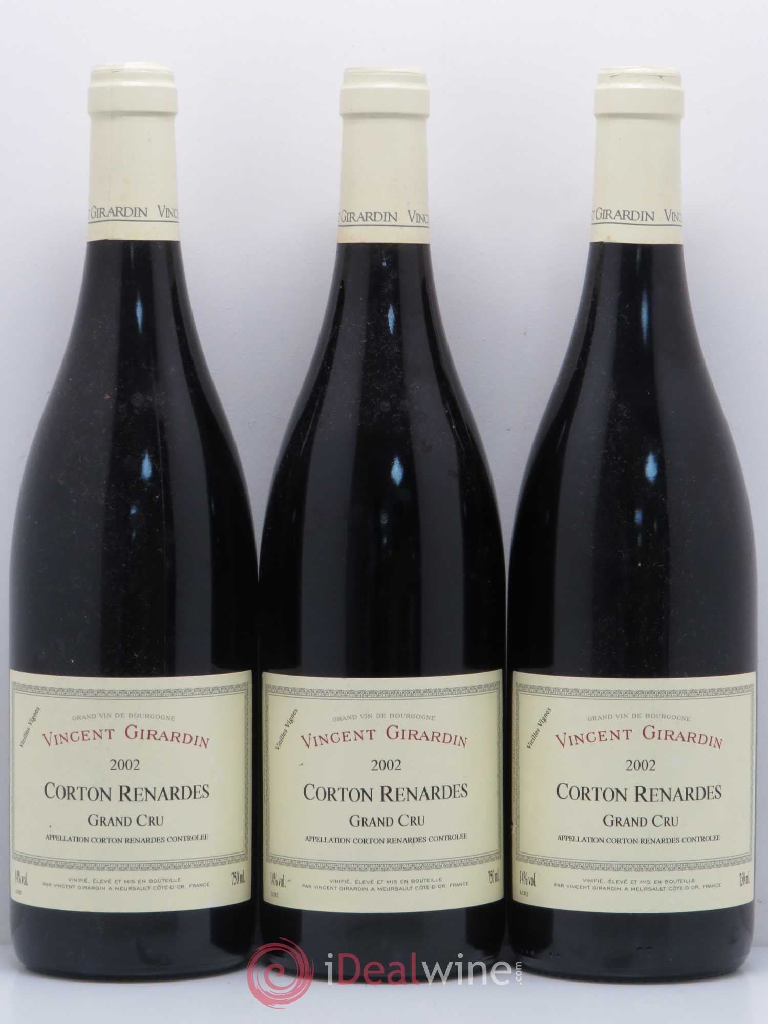 Corton Grand Cru Les Renardes Vincent Girardin Vieilles vignes 2002 - Posten von 3 Flaschen - 0